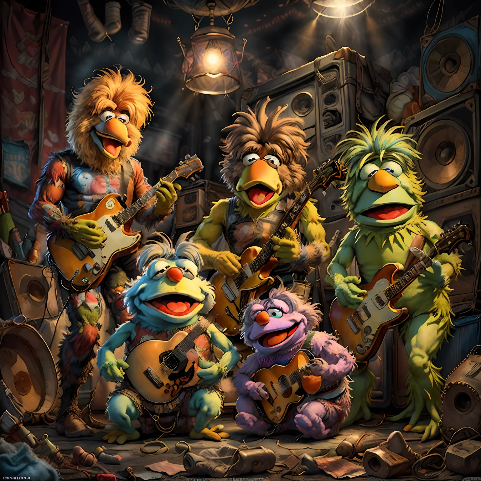 Amplificador fender MuppetManiaAI camisa de rock roqueiros