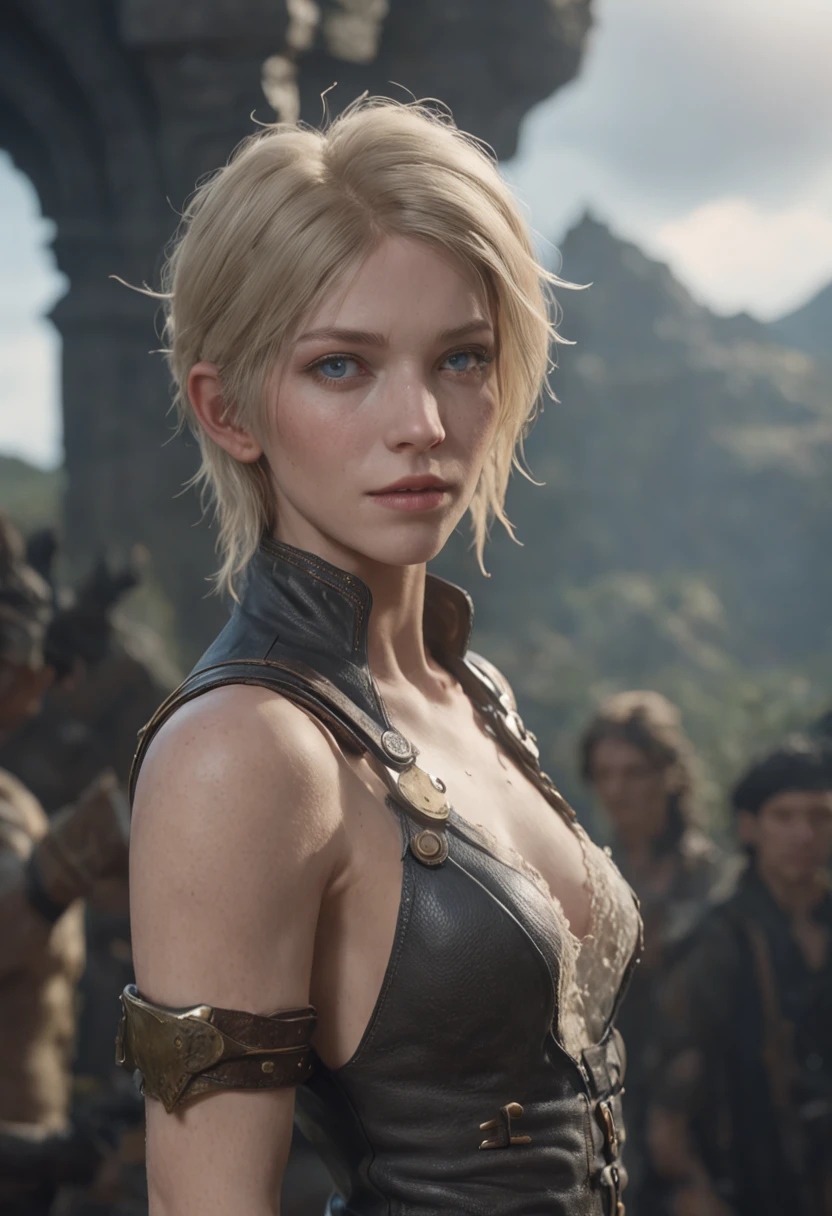 Photorealistic portrait of the head to the thighs of Noctis Lucis Caelum and Lunafreya Nox Foil from Final Fantasy XV in the final scene, photorealistic illustration by Tibor Nagy , Dark blue sky magical epic vibrations, Colorants naturels, pose dynamique, Kinematic image, Universe and nebula in the eyes, Galaxies, Fond cosmique spatial, Gemmes, Cristaux, cheveux fluides, textured skin, Dans le style de Joe Kubert, black and beige and lavender and emerald and gold, Ted Nasmith, Art germanique, Detail of blinking and you miss it, Wäinö Aaltonen, Imaginative characters —Niji 5 — Expressive style Textured detail Gorgeous face, detailed skin, Looking with blue eyes on camera, Rendu octane, Hdr, couvrir, unzoom, hyperdetailed painting, luminisme, Bar lighting, complexe, 8k resolution concept art portrait by Greg Rutkowski, style par Wes Anderson, Artgerm, WLOP, Alphonse Mucha, little fusion pojatti realistic goth, fractal isometrics details bioluminescens : Stunning realistic photography