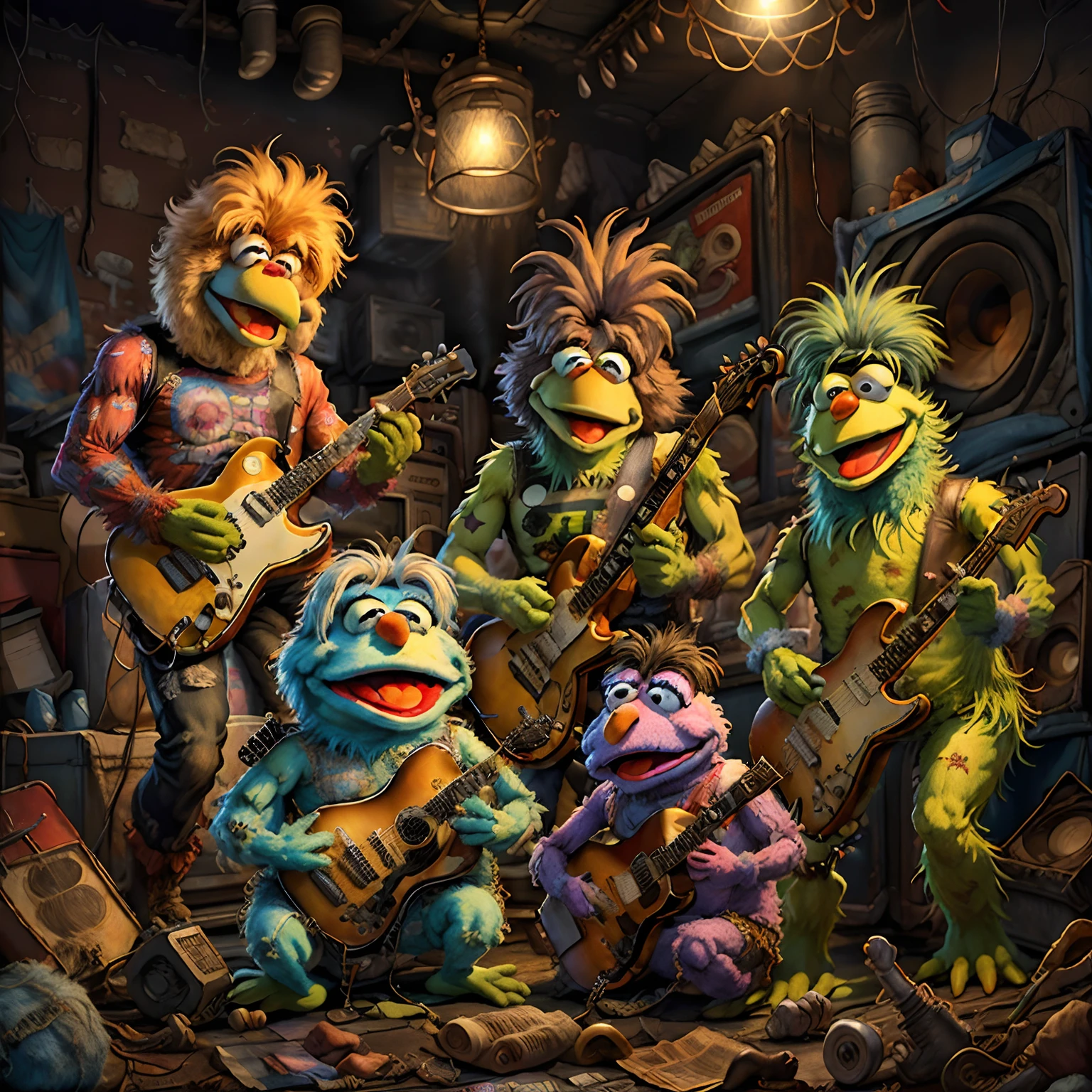 Amplificador fender MuppetManiaAI camisa de rock roqueiros