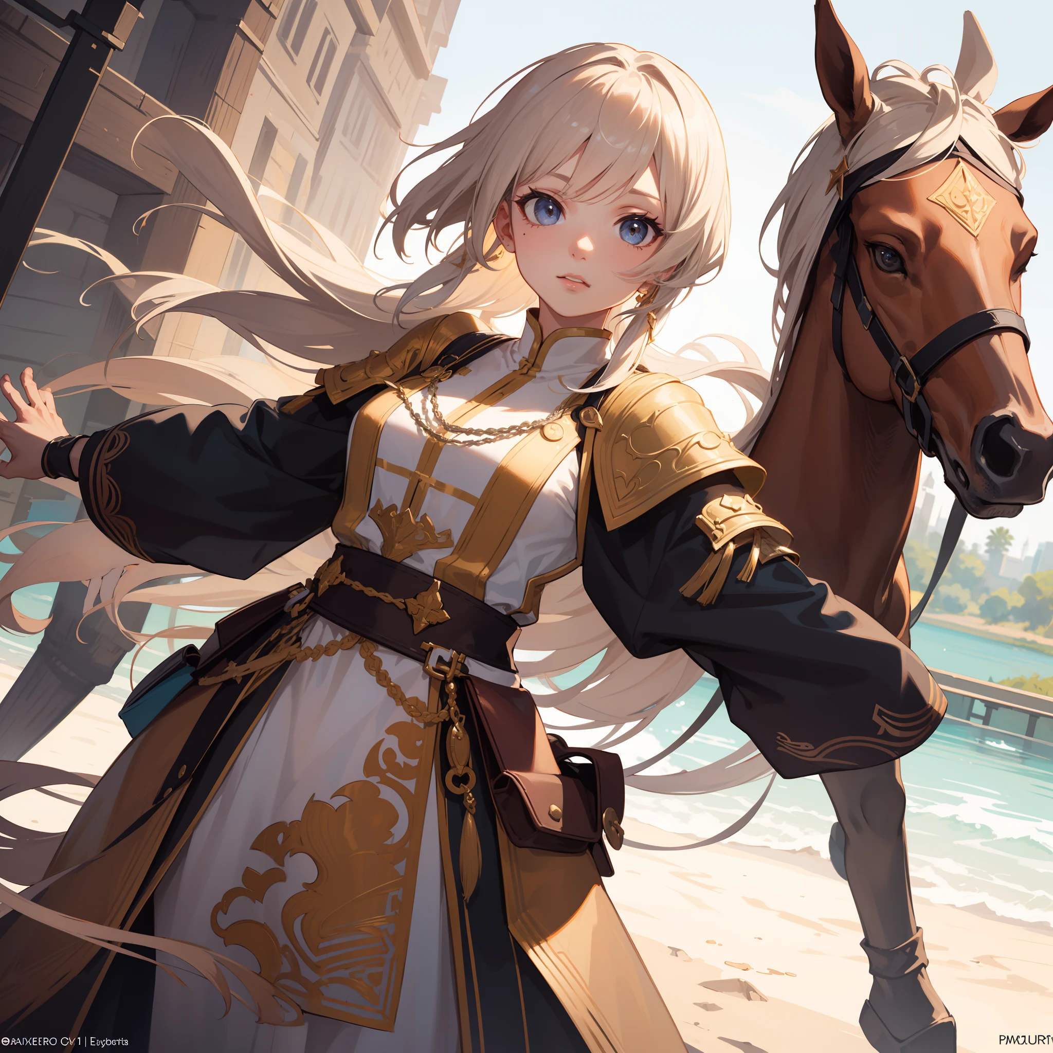 Medieval Central Asian national costume:1.2,action:1.6,dynamic pose,dynamic angle,low angle,high angle of view:1.8,Medieval Central Asian nomads:1.5,One Horse and One Girl:1.3,Dynamic horses,Undulating lakes,(4K), (Raw photo: 1.2), (Realism: 1.4), (masutepiece: 1.3), (exquisite detailing: 1.2), Delicate and beautiful details, (Eye Detail), (Facial Detailed), (Highest Quality) :1.4), (Hyper-Resolution: 1.2),(very detailed illustration), Best Quality, depth of fields, Wide light, natural shadows