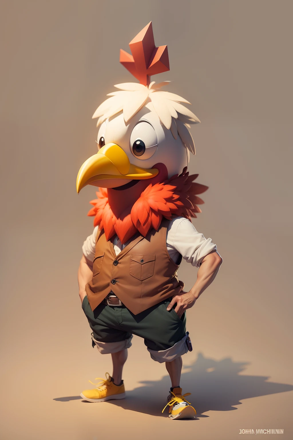 personagem de desenho animado "John Chicken"