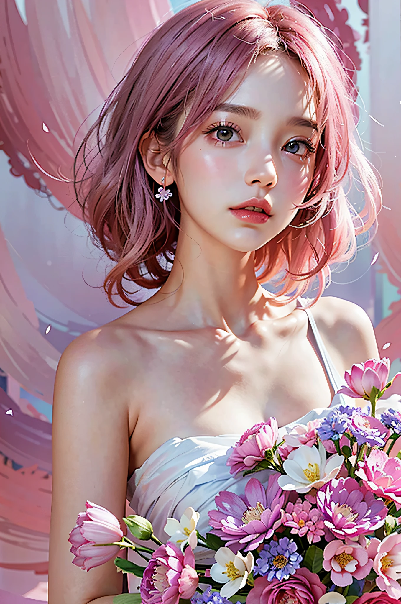 （best quality，Ultra-fine，Fidelity：1.37），beautiful girl，（intense gaze），（whirring），Red viscous liquid oozes from the scratches on the face，close up。Bullets flew through the air，broke the glass。Instant capture，penetrating glass shards，Detailed bullet trajectories，slam，Shards of glass were scattered all over the place，There is debris in the air，slow motion freeze，high speed capture，dynamic chaos，Precise timing，flying debris，suspended in the air，dance clip，stained glass shards，refracted light，moving rapidly，translucent fragments，windows in fragments，
