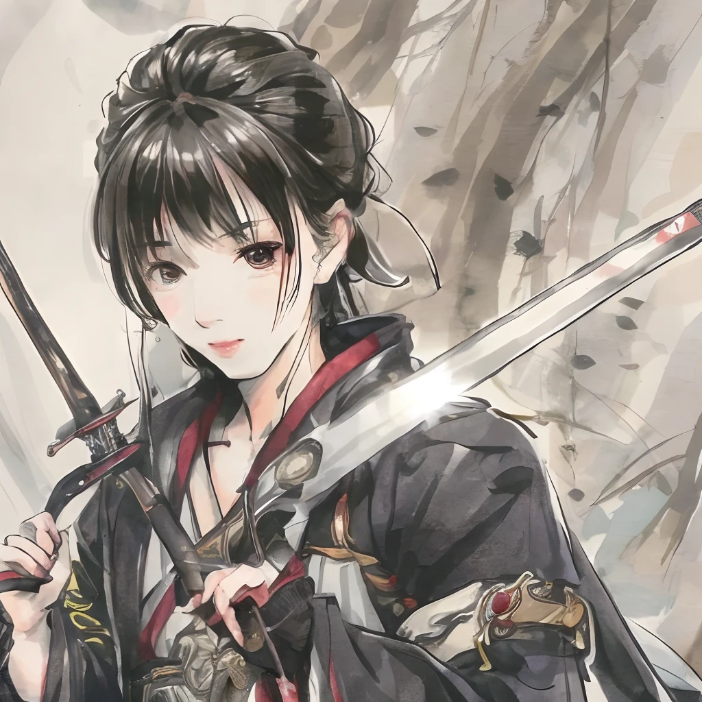 Keiji Maeda、Mononoff、wielding a Japanese sword、samurais、Warring states period、quill、Chommage、Brave