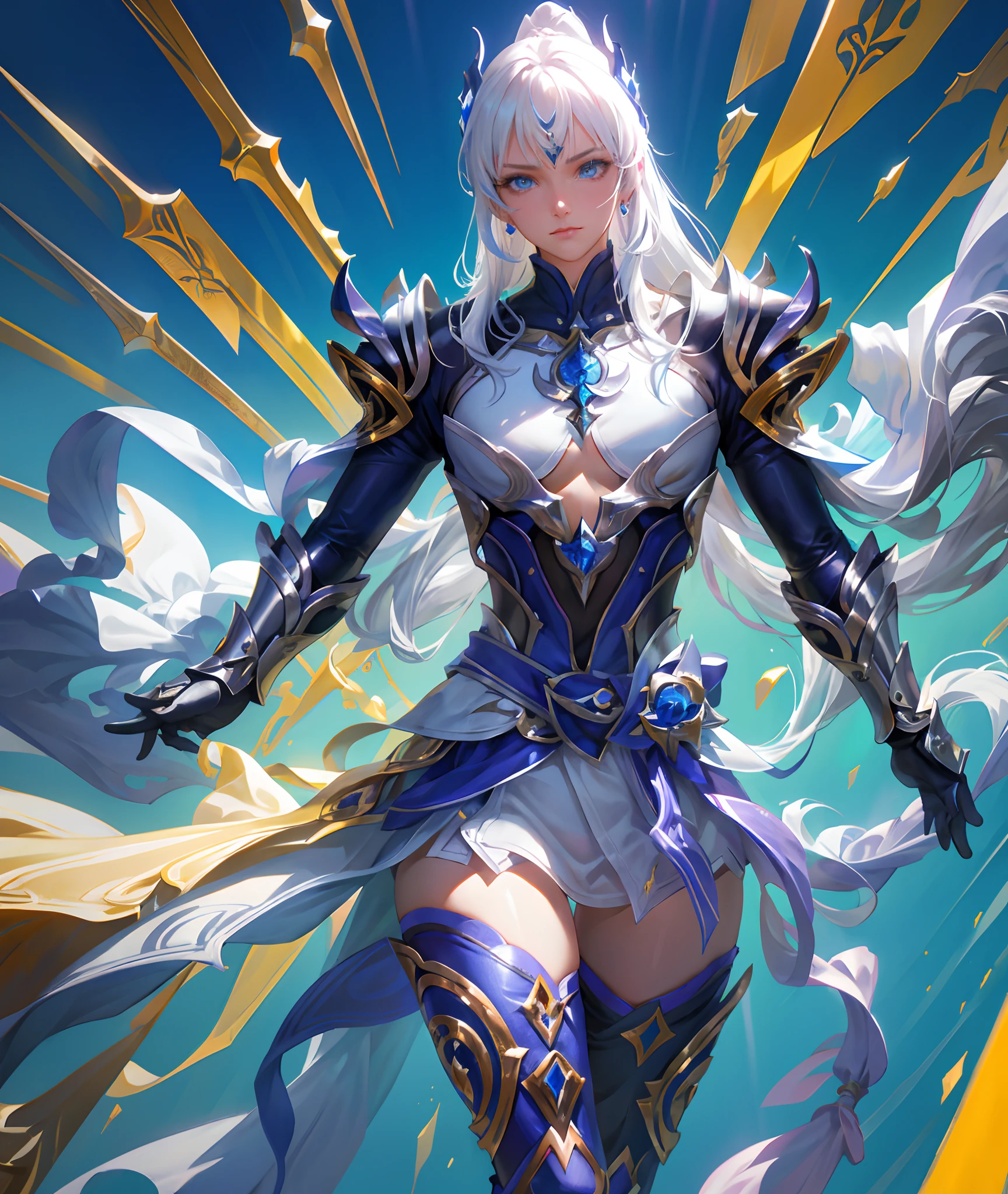 Ultra-high saturation,(tmasterpiece), fully body photo,(best qualtiy), (1girll), starryskybackground,Wearing shiny gold armor, Sexy lingerie type armor,Expose your chest,Expose the waistline,Exposing thighs,cool-pose, Saint Seiya Armor, messy hair,high detal, Anime style, Cinematic lighting, Sparkle, god light, Ray traching, filmgrain, hyper HD, textureskin, super detailing, Anatomical correct, A high resolution,Ultra-high saturation,hight contrast,High-gloss armor,Smooth skin,Serious expressions,Dark room,