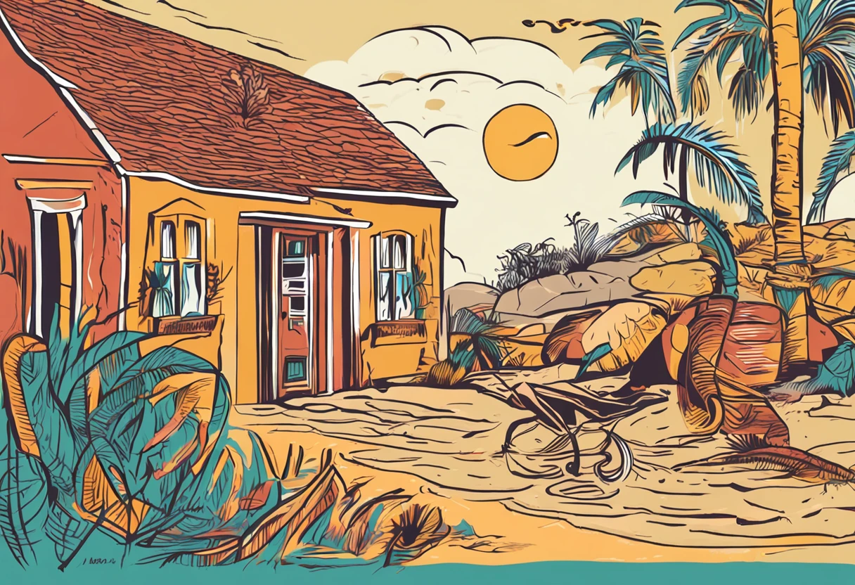 uma praia deserta, there is an old man and an old woman, eles formam um casal, ambos caminhando, admirando a vista, rugas, bem velhos, cabelos brancos, best ilumination, felizes, felicidade, sol da manha, bastante iluminado, melhor qualidade, detalhes intrincados, sol da manha