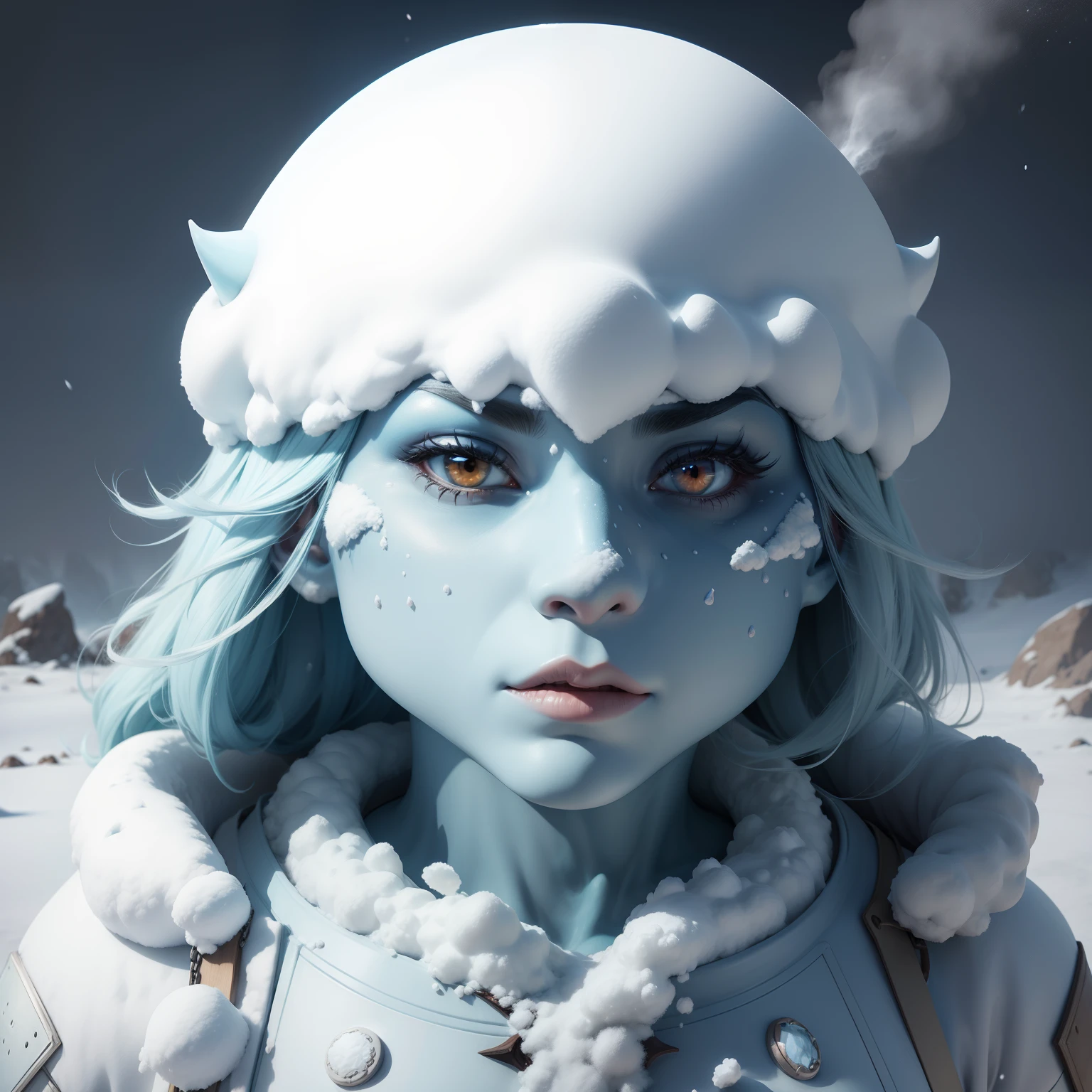 Female Elemental snow Monster human