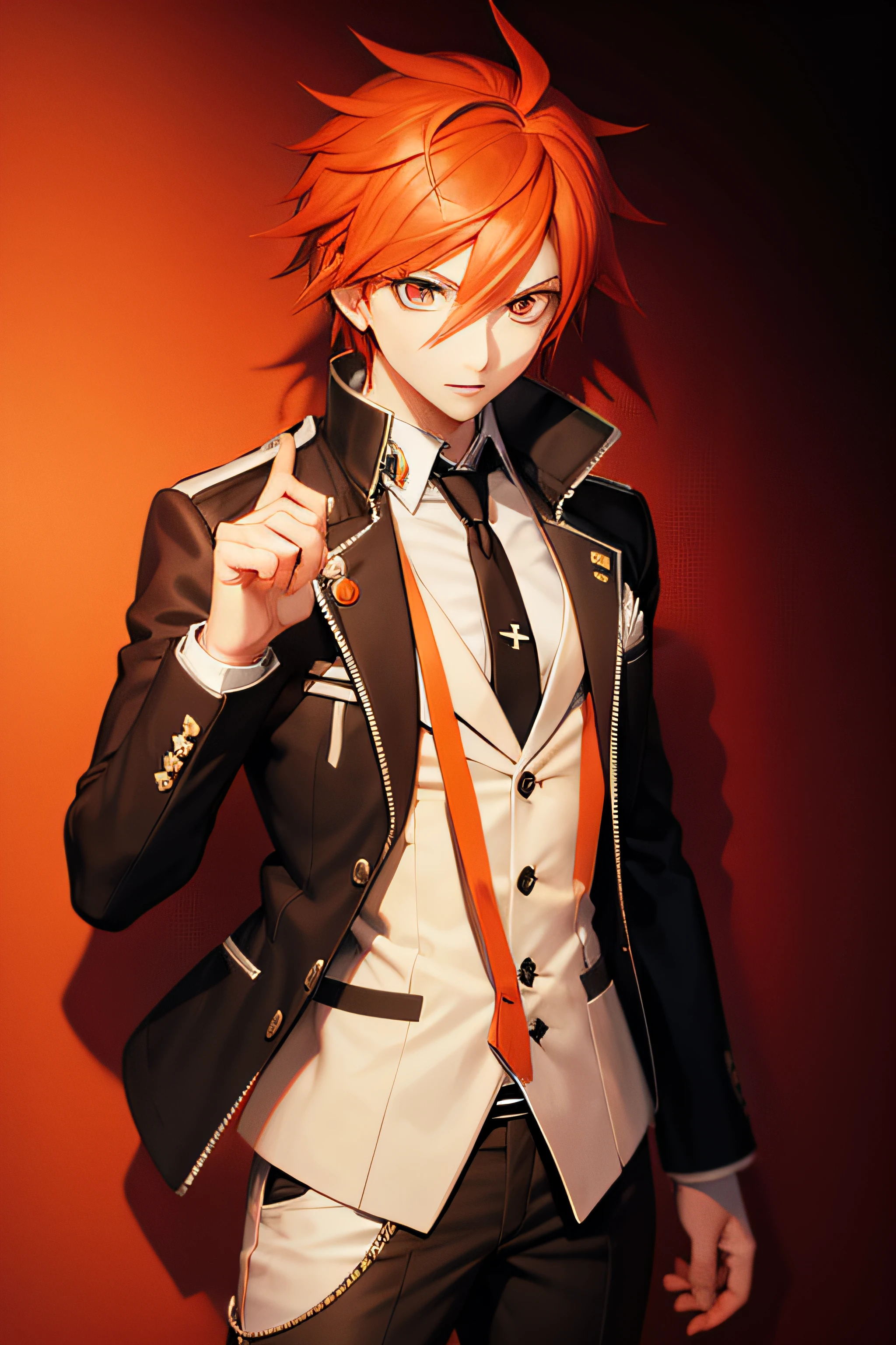 Danganronpa,Male,red hair,orange eyes,