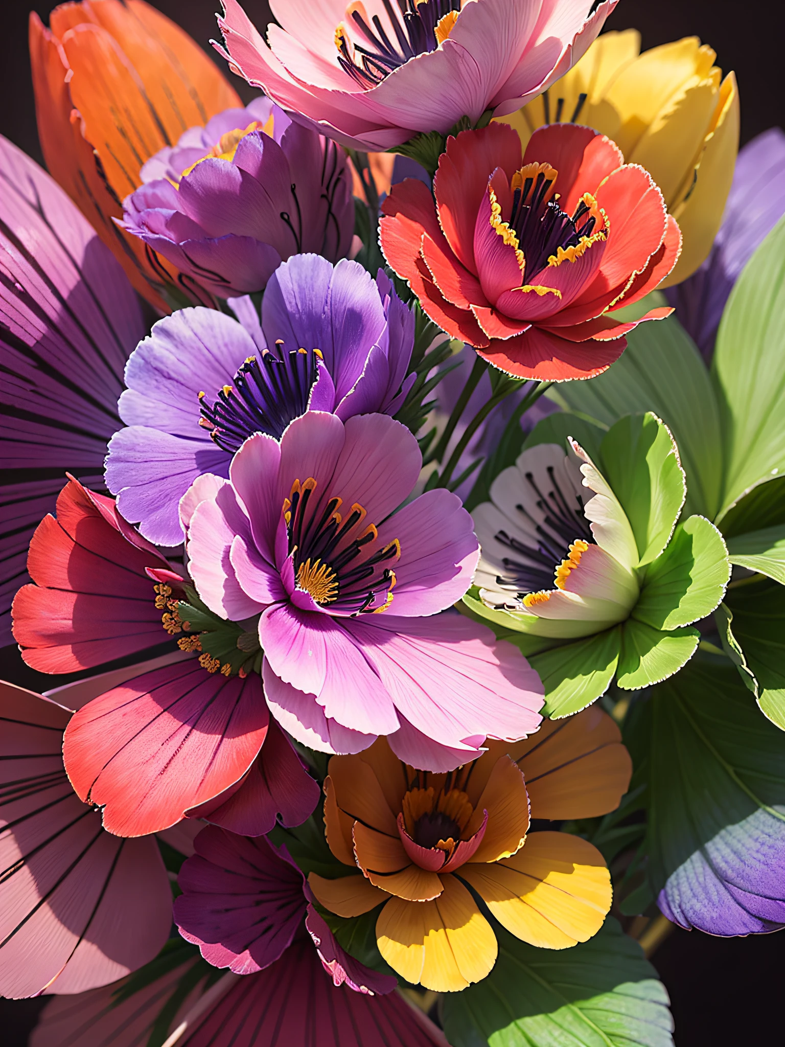 "((Multicolored + vibrant) * 1.3) kaleidoscope vision * 1.1, (Eustoma + flowers) * 1.2), realistic masterpiece of ultra-definition, unparalleled high resolution, perfection in quality. --en"