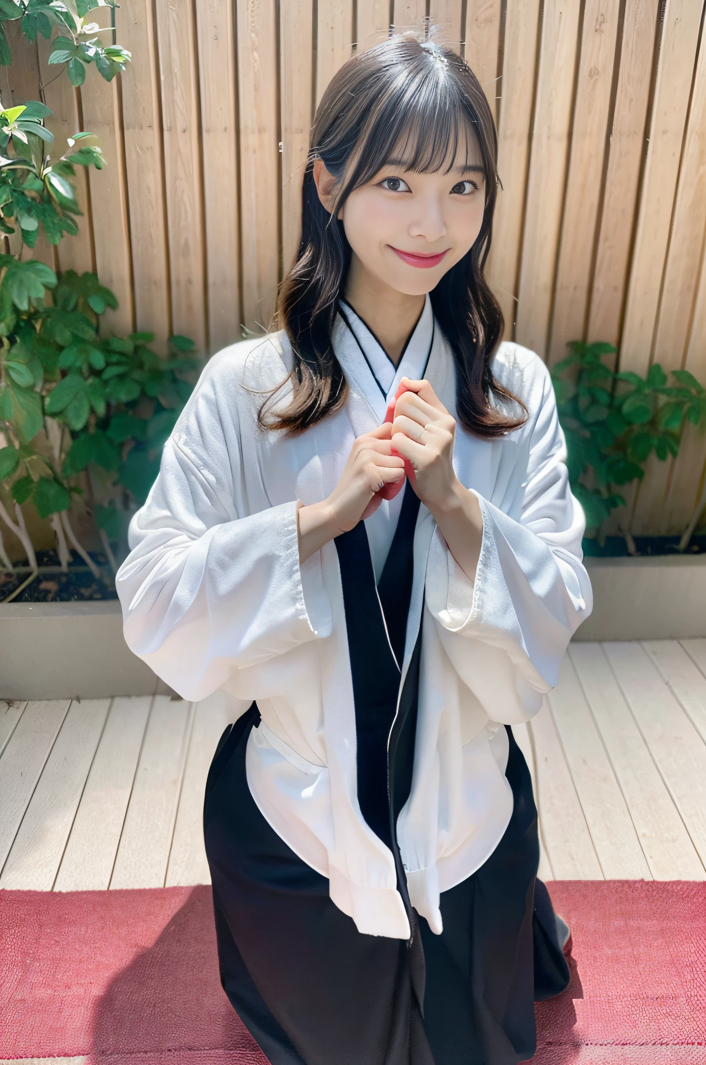 (NSFW: 2.0),((Best Quality, 8K, masutepiece :1.5)), (Photorealistic: 1.8),japanes,endearing,１８age,kimono,full bodyesbian,knee high socks,roundly eyes,Realistic,shinny hair,smile mouth,idol,Human Hands,Outstretched arms,Wet clothes,Sheer shirt,shizuku