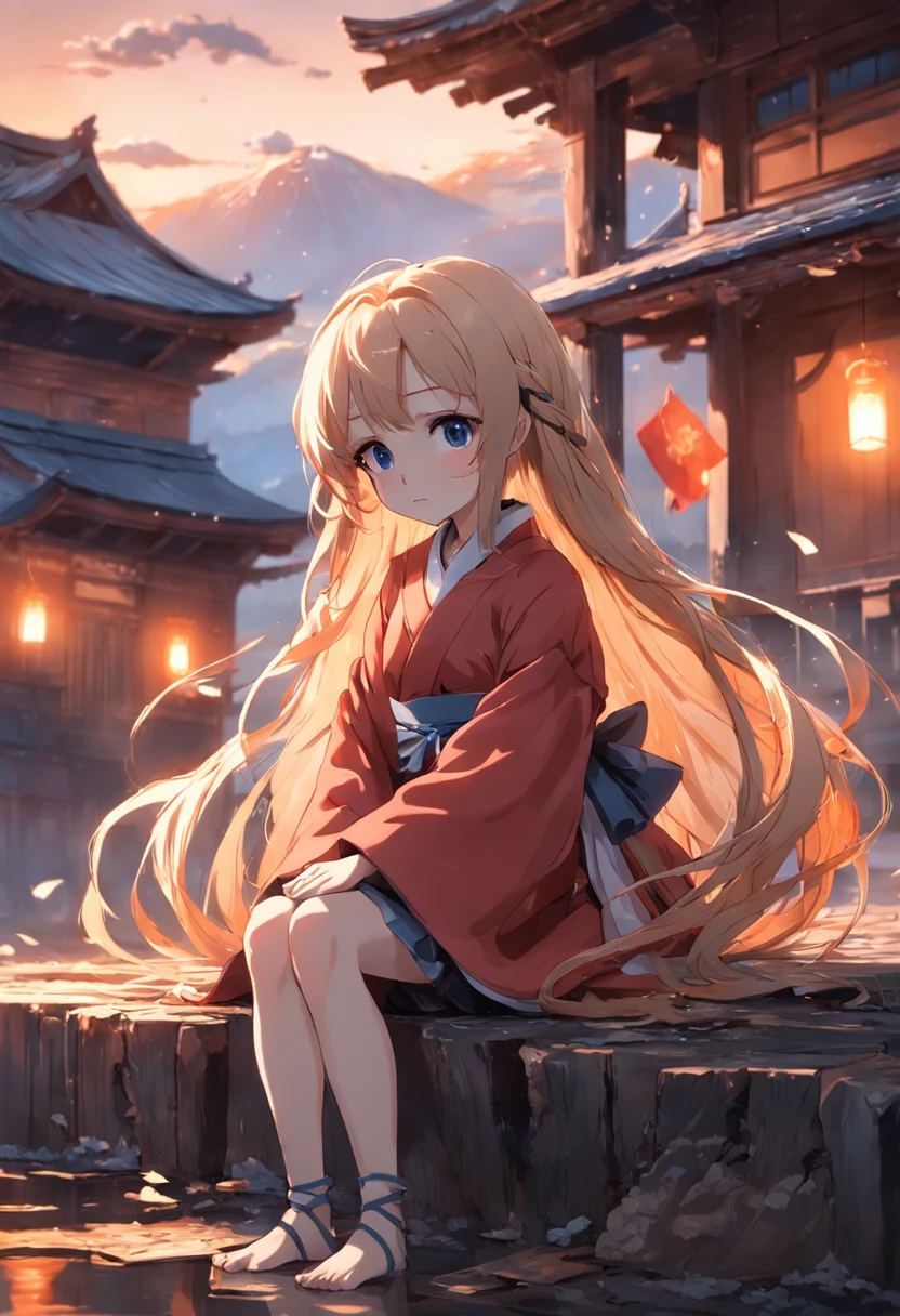 Wooden Doll、simplicity、old、Broken、sitting on、