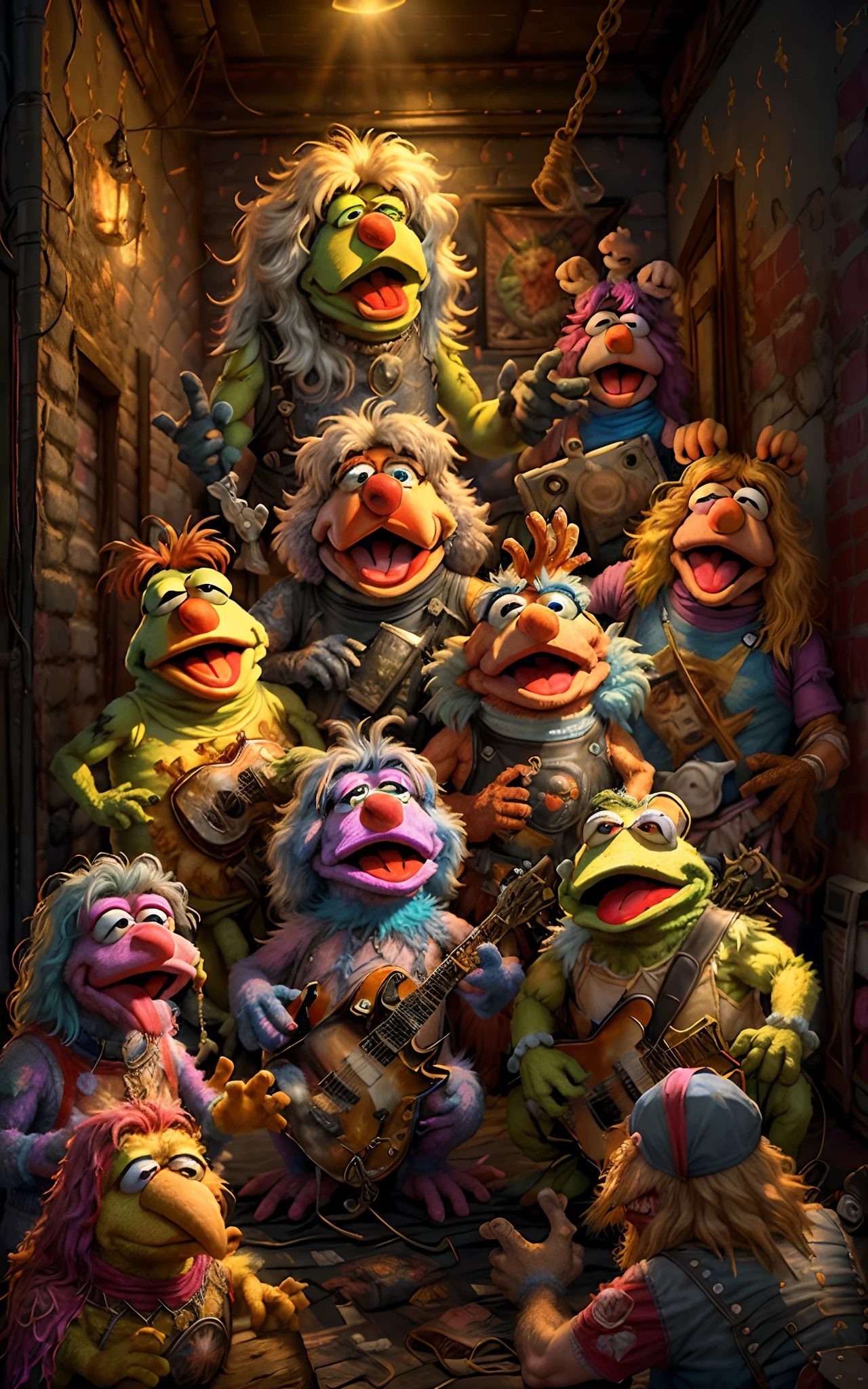 MuppetManiaAI metaleiro, showde rock, Uplighting,