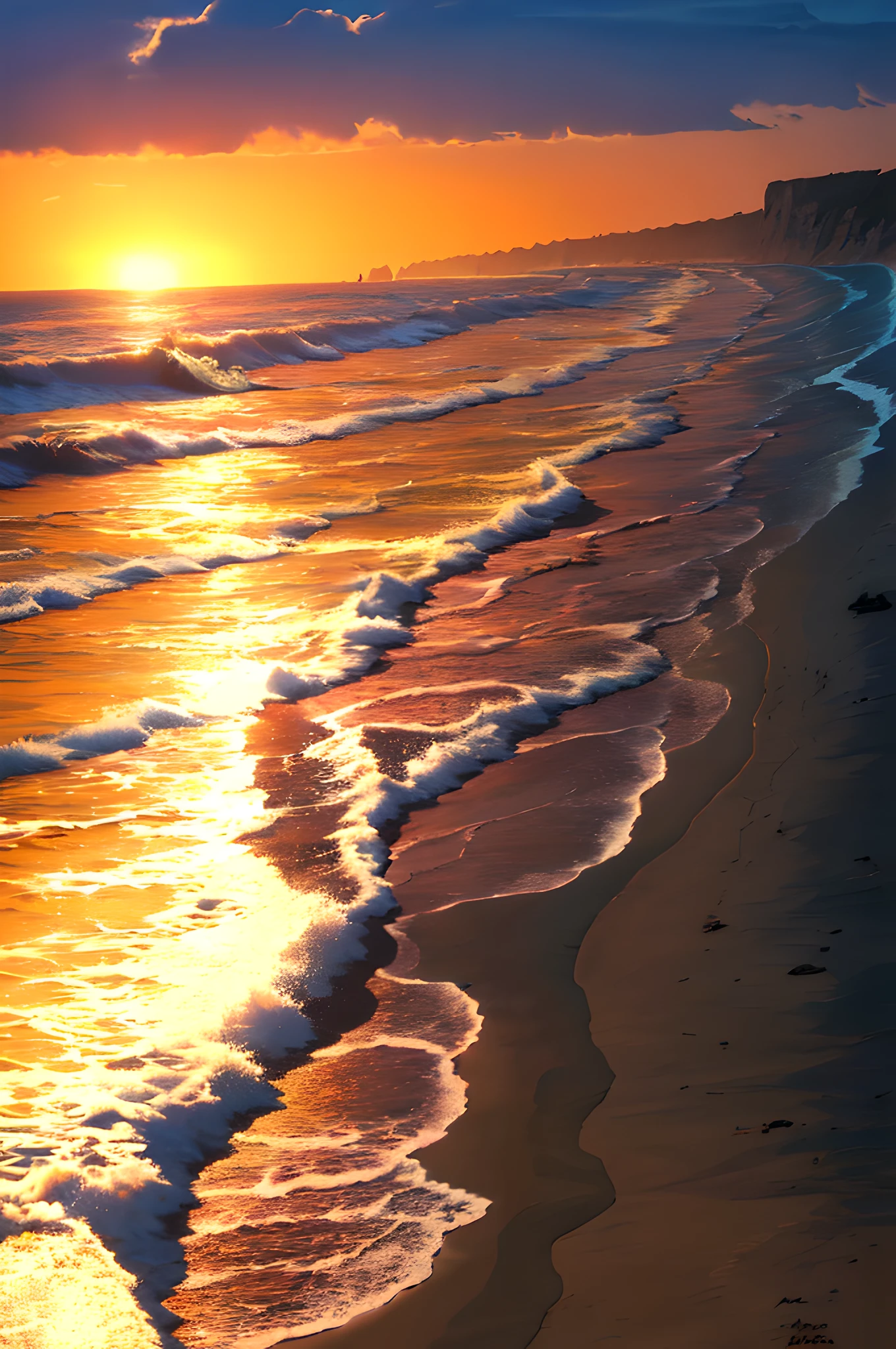 PRAIA, ILHA COM COQUEIROS, POR DO SOL, SURF, SURFISTA.