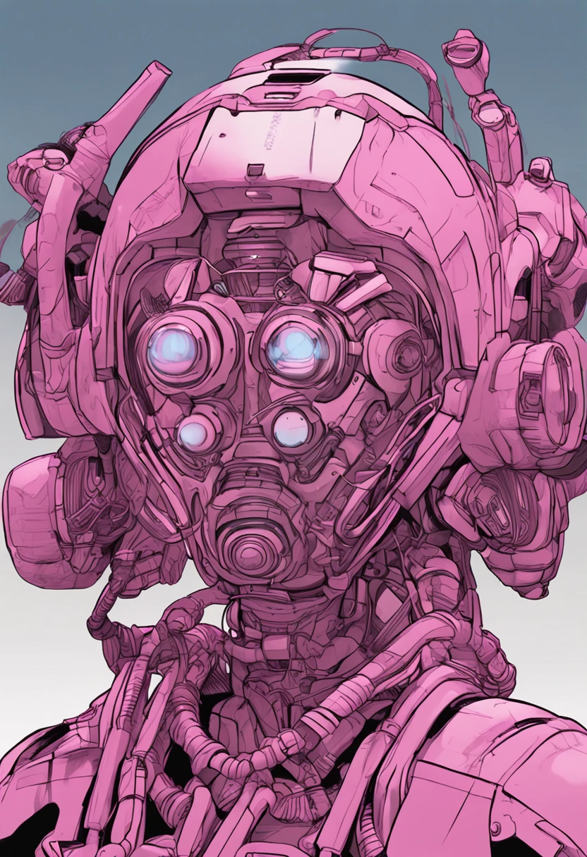 a closeup of a person in a robot suit, beautiful pink little alien girl, Estilo de Ilya Kushinov, kawaii bonito, papoula, art colouring : Roberto Bernardi placeholder image, pintura por computador, anthropomorphic warrior piglet, realista bonito olhos grandes, ainda de anime, Directed by: Willian Murai, Bao Pham
