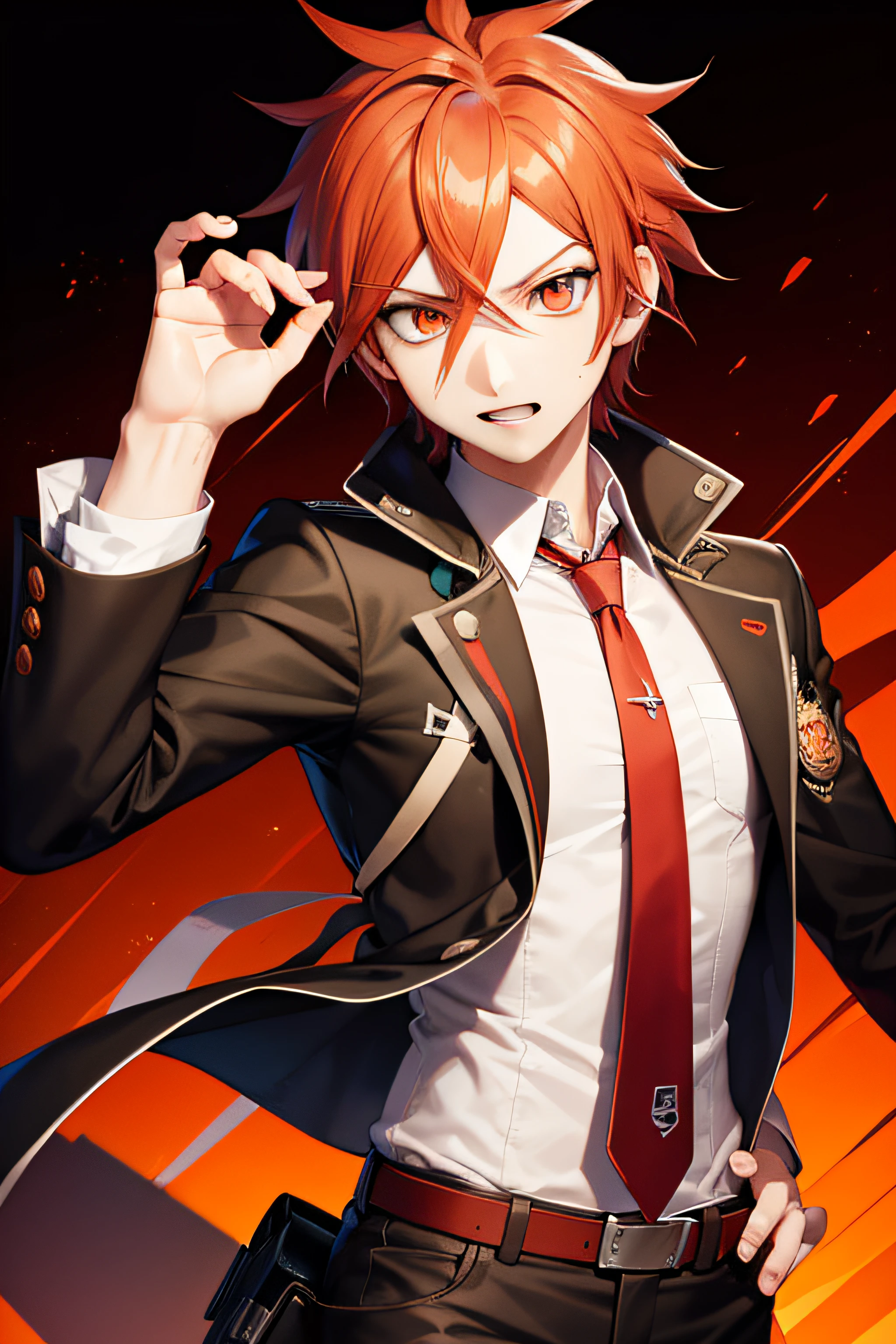 Danganronpa,Male,red hair,orange eyes,