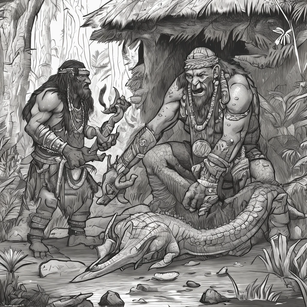 Chapter 1
The alligator shaman was a strange and powerful creature. Ele morava em uma cabana no meio da floresta, and was known for his powerful spells. Um dia, A group of adventurers arrived at the shaman's hut in search of his help. Eles estavam sendo perseguidos por um grupo de orcs, and they needed a spell to defeat them.
Chapter 2
The alligator shaman agreed to help the adventurers, But he said they would have to pay a price. He asked for the head of the leader of the orcs. Os aventureiros relutaram, But they knew they had no choice. They left the hut and went in search of the orcs.
Chapter 3
After a long battle, The adventurers managed to defeat the orcs and kill the leader. They went back to the alligator shaman's hut and handed him his head. The alligator shaman was satisfied, and gave the adventurers a spell that would help them defeat their enemies.
Chapter 4
The adventurers thanked the alligator shaman and departed. They used the spell to defeat their enemies and save the day. They never forgot the help of the alligator shaman, e sempre o consideraram um amigo.
Chapter 5
The alligator shaman was a strange and powerful creature, but he was also a faithful friend. Ele estava sempre disposto a ajudar os outros, even if it meant putting his own life at risk. The alligator shaman is a symbol of power, sabedoria e amizade. He is a reminder that there is always hope, mesmo nos momentos mais sombrios.