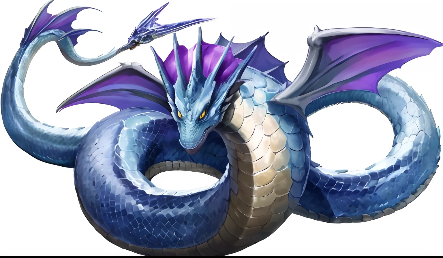 a closeup of a dragon with a ring around its neck, serpentine water monster, serpente do mar, blue scaled dragon, dragon snake with wings, Jormungandr, great mystical winged serpent, ethereal eel, blue dragon, jörmungandr, serpe, dragon tailed, storm dragon, leviathan, ouroboros, dnd triton, frost dragon, great leviathan