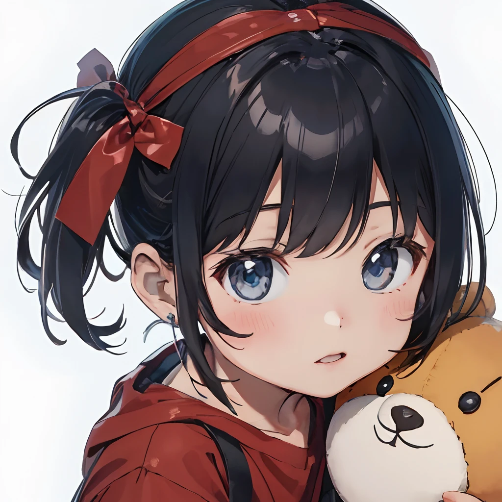 best qualtiy,1 boy, a ,Red clothes,(Play with stuffed bears) , adolable, C4D,(Male child)(0Year old boy)(Simple backgrounds)