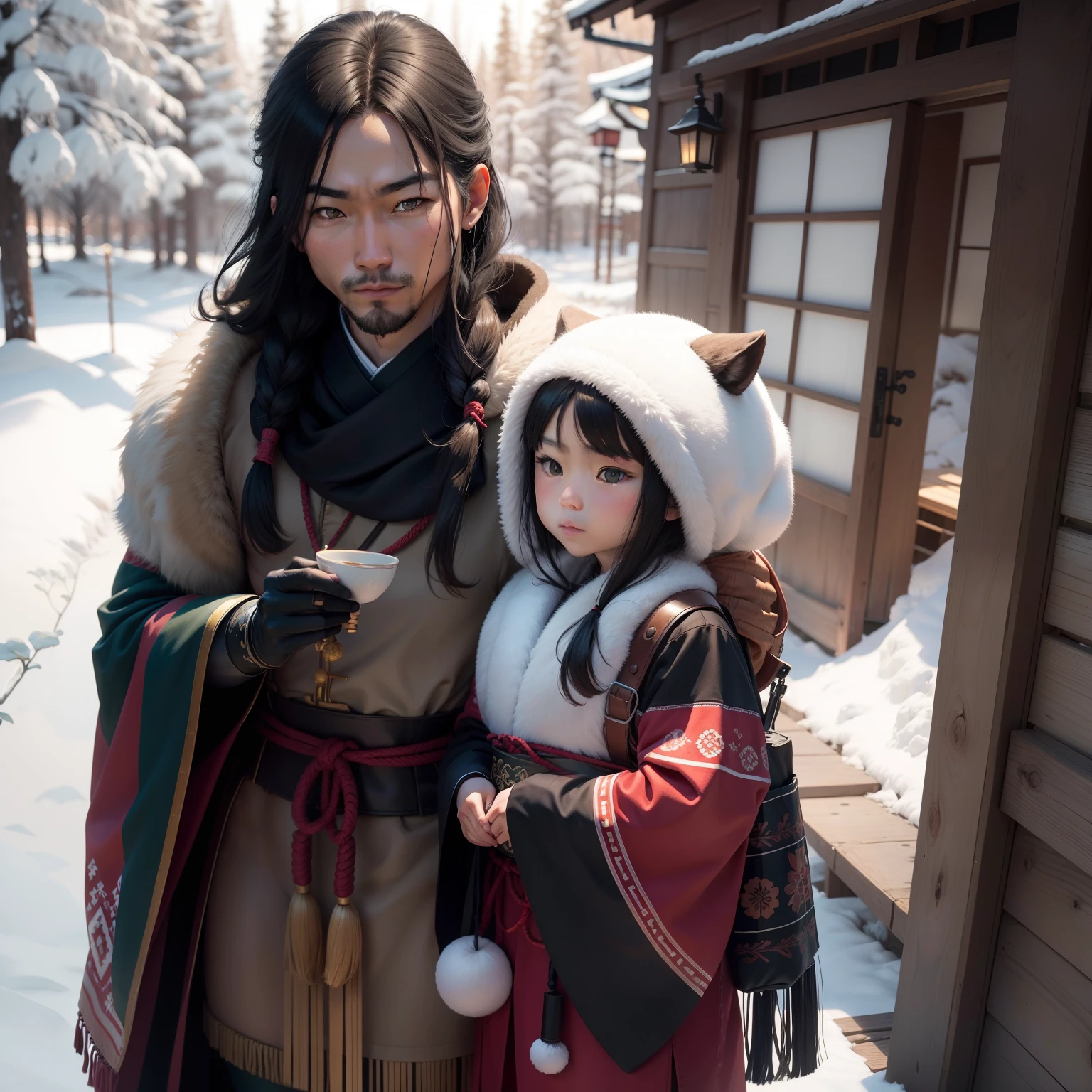 Siberian mestizo with Japanese human