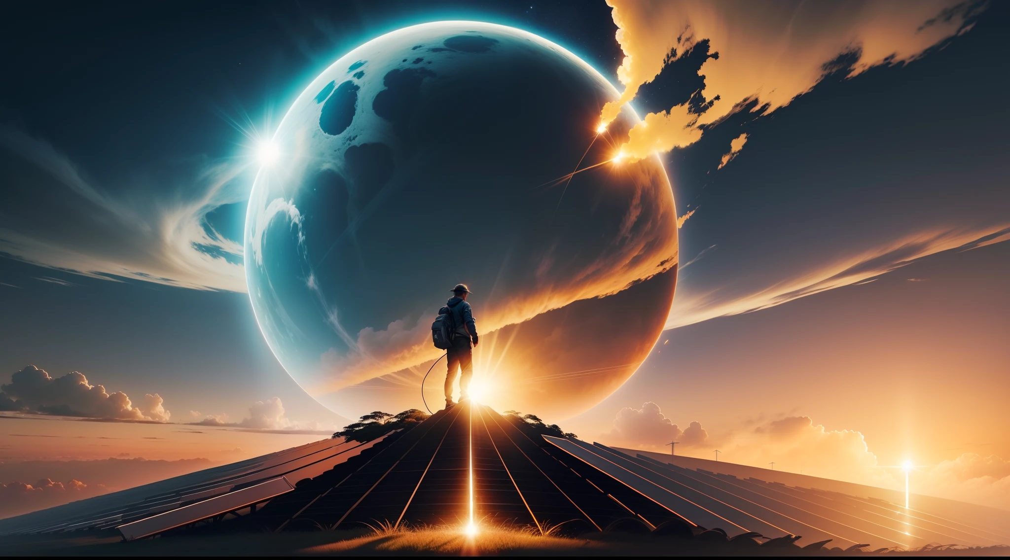 crie uma imagem para usar como background de energia solar