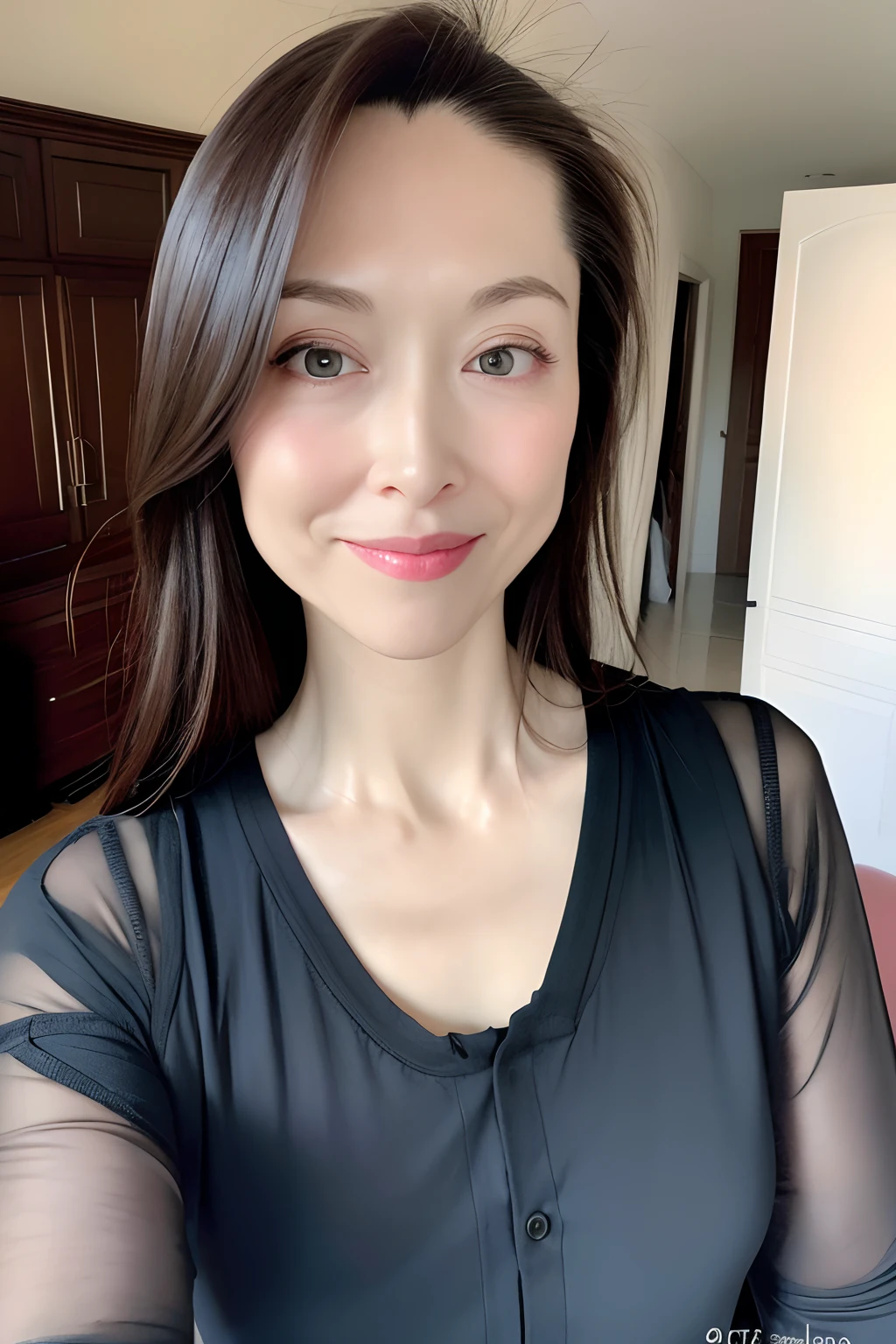 ((Best Quality, 8k, Masterpiece: 1.3)), Focus: 1.2, Perfect Body Beauty: 1.4, Buttocks: 1.2, ((Layered Haircut, Breasts: 1.2)), (Rain, Street: 1.3), Highly detailed face and skin texture, Fine eyes, Double eyelids, Whitened skin, Long hair, (Shut up: 1.3), smile, on the sofa, indoors