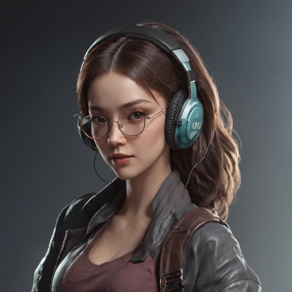 Perfect centering, A cute girl all over, Wear a student varsity jacket, Wearing sunglasses, Wearing headphones, cheerfulness, Standing position, Abstract beauty, Centered, Looking at the camera, Facing the camera, nearing perfection, Dynamic, Moonlight, Highly detailed, Digital painting, art  stations, concept-art, smooth, Sharp focus, 8K, high definition resolution, illustration, Art by Carne Griffiths and Wadim Kashin, White background