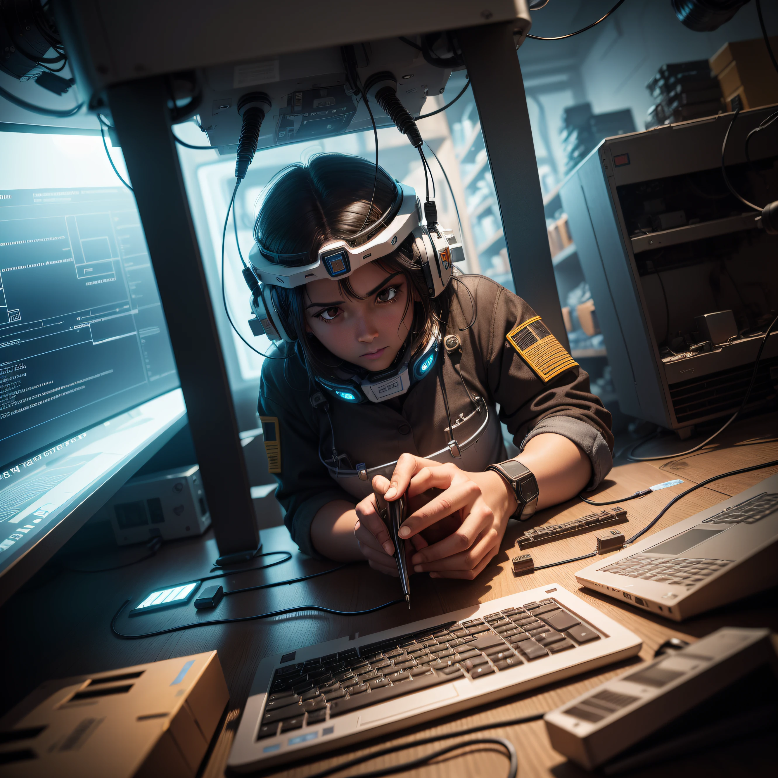 "As a brilliant scientific backdrop, where there is a revolutionary new technology that can transform the computer parts industry. Describe what this place is where you made this discovery and how you plan to implement it."