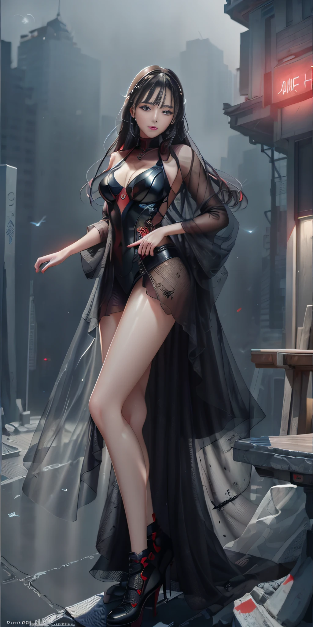 (1girl:1.3), Solo, (((Very detailed face)))), ((Very detailed eyes and face)))), Beautiful detail eyes, Body parts__, Official art, 8k unified wallpaper, Super detailed, beautiful and beautiful, beautiful, masterpiece, best quality, original, masterpiece, super thin photo, best quality, super high resolution, realistic realism, sunlight, full body portrait, amazing beauty, dynamic pose, delicate face, vibrant eyes, (from front), She wears Spider-Man suit, red and black color scheme, spider, night city roof background, very detailed, roof, with city view, detailed face, detailed complex busy background, messy, gorgeous, milky white, highly detailed skin, realistic skin details, visible pores, clear focus, volumetric mist, 8k uhd, DSLR, high quality, film grain, light skin, photographic realism, lomography, futuristic dystopian megalopolis, translucent
