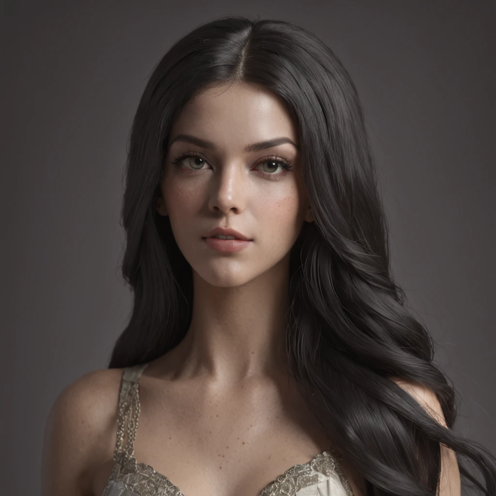 Interpretation of the human female form, Beautiful and radiant skin, Flowing long black hair, Modern Visual Concept Art, Inspired by Enoch Bolles, John Simmons, Art germs, Trending on ArtStationh, intricated details, 4k 3D concept art, high resolucion, Masterpiece,
