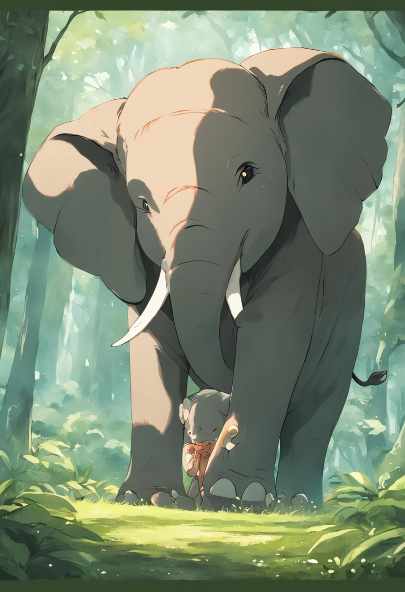 havia uma elefante, elefante feliz na foresta, trompete, pintura SNES