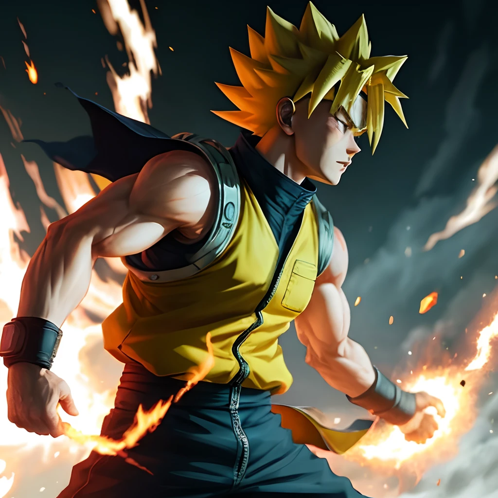 Naruto in super saiyan bleu
