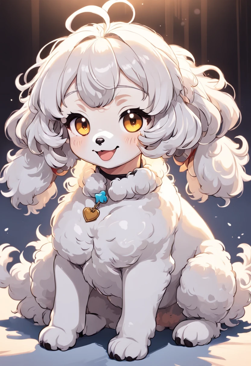 (((Cartoon style: 1))), Thick lines:0.6,largeeyes、Cartoon Poodle、Simple line art、Simple illustration、coloring book、thick line art、2D、one horse、Line drawing in anime style、anime big breast、comic strip、Japanese anime style、illustratio、White Poodle, Smiling Poodle、Cute dog, cute animal, curlies、poofy, Partial, cute beautiful, Cute emoji face, with cute doting eyes、Poodle with teddy bear cut into chunks