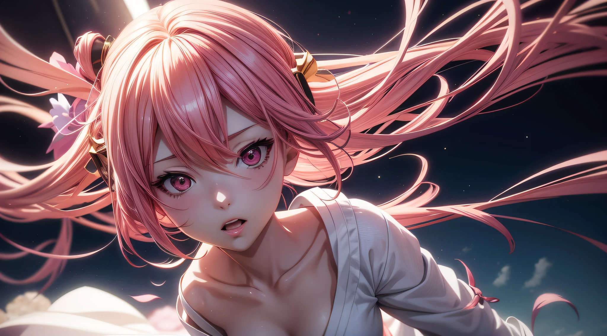  anime girl with an anime boy with pink hair with short clothes white kimono with  pose style boy and girl for a photo, subtentioned that they are doing something, arte cg anime suave, photorealistic anime girl rendering, Estilo de anime 3D realista, anime. soft lighting, Arte Digital Anime, Arte Digital Anime detalhada, Arte de anime realista, Advanced digital anime art, Estilo anime 4K, 3 d anime realista, Anime estilo 3D