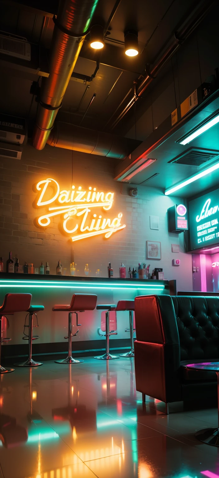 Dazzling neon lights,colorful,Nightclub