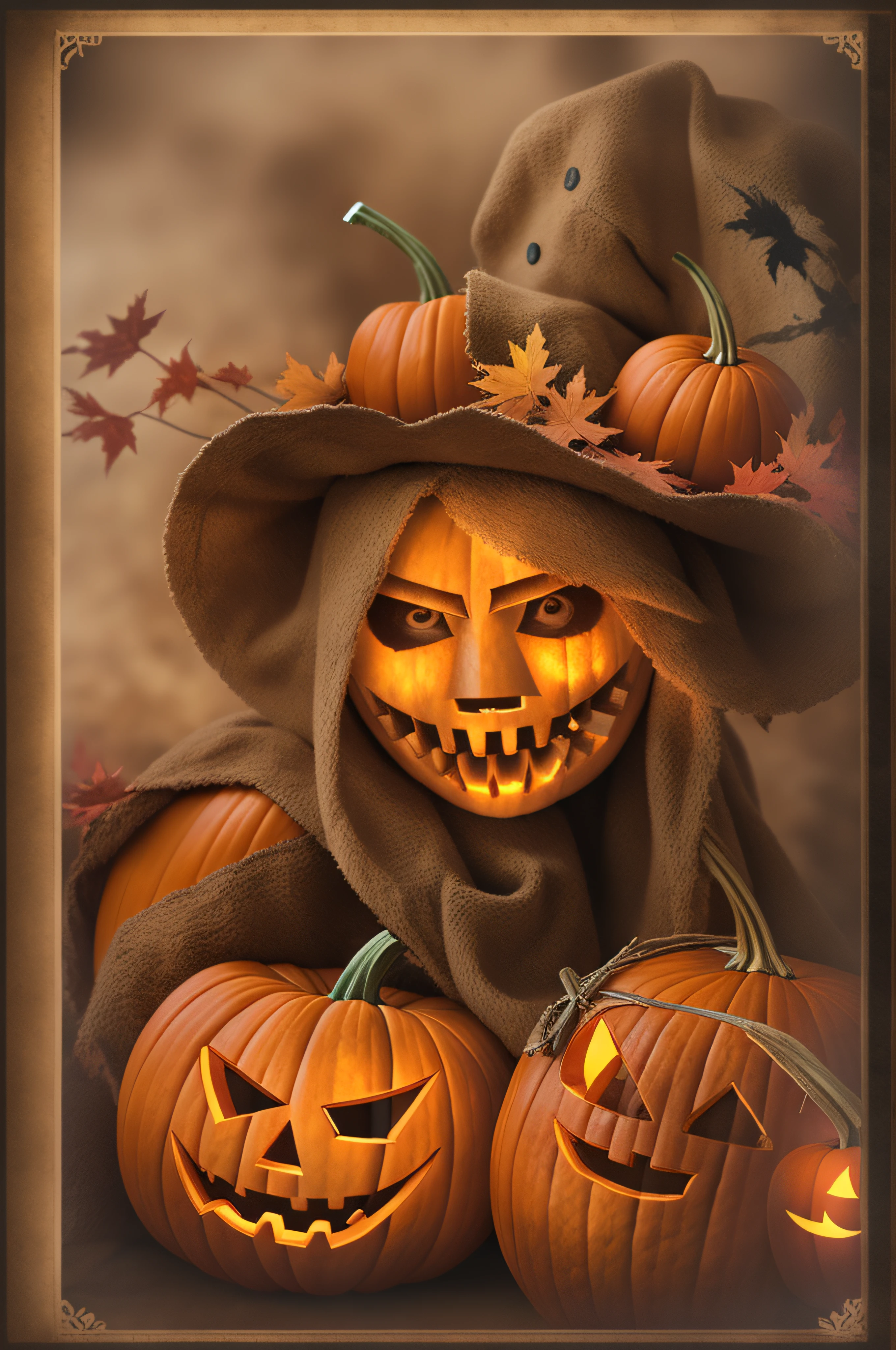 Halloween, Jack-o'-lantern、photos realistic