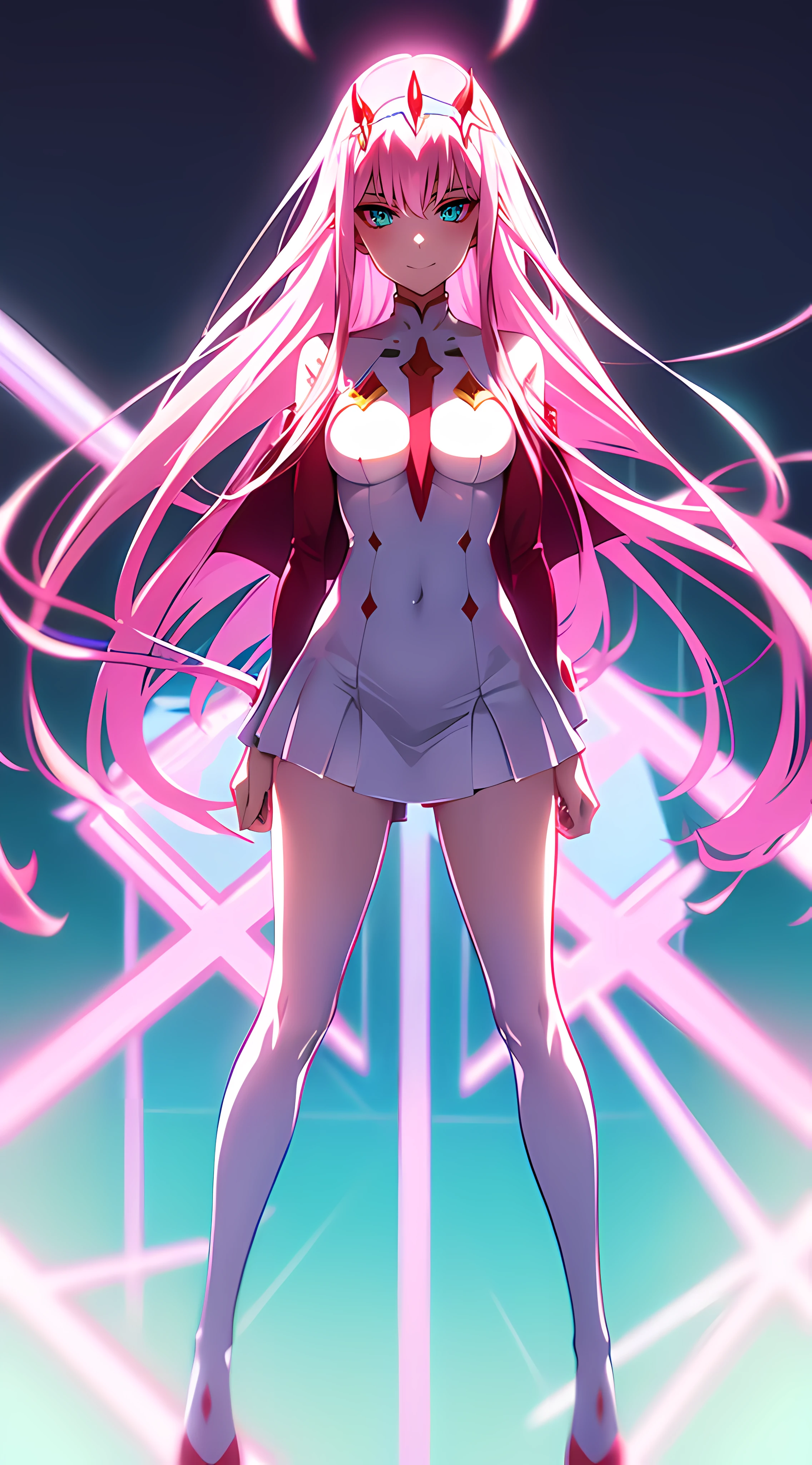 Sexy, cute smile, Zero two, ((grandes pechos))