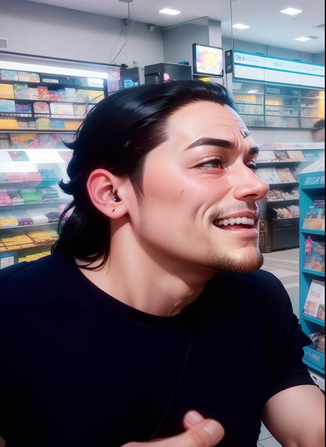 Anime style, cartoon, hyper-realistic cyberpunk style