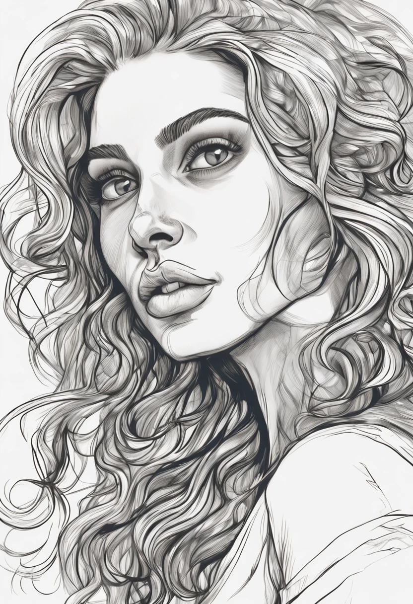 um desenho de uma mulher com cabelos azuis preso, de olhos fechados, serene face with hands above head, hands behind his body , pose deitada, cabelos azuis preso, coque aparente, cabelo azul claro, hands behind his Pose!, Retrato da parte superior do corpo, retrato de meio corpo, Posar(arms up + Feliz), outline sketch, Hand to head greeting, retrato de meio corpo, desenho de cima para baixo