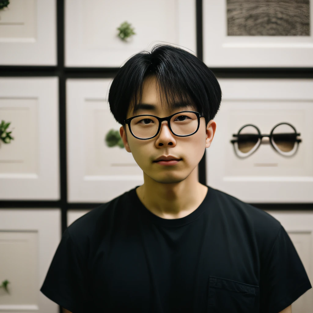 Btflindngds,Korean man with glasses,Face the lens,Anger,frontage,(复杂:0.3)The eye,Medium Shot Shot,photography of:Art sprouts and (greg rutkovsky:0.3)Shot