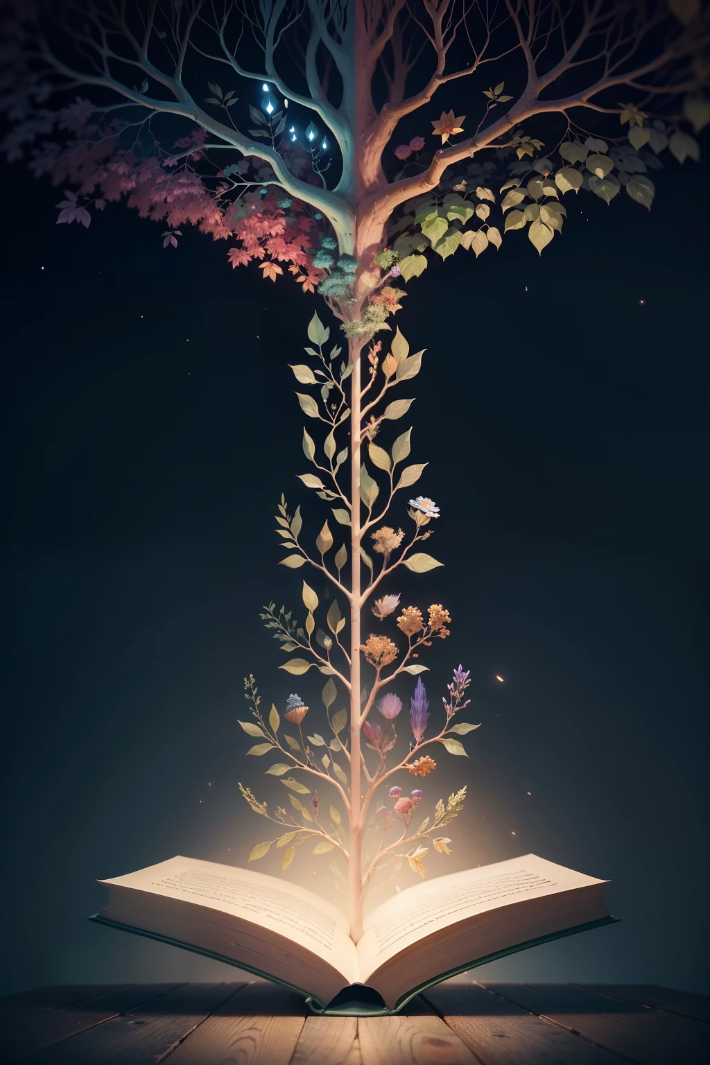 Na cena retratada, A stylized tree stands out as the protagonist. Your solid, Tronco enraizado transmite estabilidade, while deep roots plunge into the land of knowledge. From its main nodes, branches extend in various directions, each marking a distinct academic area.

Esses ramos se destacam de forma clara e definida, demarcando os limites de cada campo de estudo. Contudo, It is at the ends of each branch that the concept comes to life. folhas, with abstract and unique shapes, dar vida a diferentes disciplinas. These shapes evoke the complex contours and fundamental elements of each area of knowledge.
The image as a whole underscores the harmonious relationship between the tree and the wide range of human knowledge. The tree, as a symbol, represents the rootedness of learning and the connection to the origins of knowledge. The distinct branches mirror the diversity of academic fields, while the abstract leaves reflect the intrinsic richness of each discipline.
Em resumo, This representation captures the interconnection between knowledge and its foundation, destacando a diversidade que caracteriza a aprendizagem humana. Convida-nos a apreciar a singularidade de cada ramo, while highlighting the underlying unity that unites all areas. As an invitation to intellectual exploration, The image celebrates the shared quest for understanding and enlightenment within the vast garden of knowledge.
Stylized and detailed illustration, verde profundo, sky blue, Ouro ou Amarelo Rico, vermelho vibrante, mystical purple, Laranja inspiradora, Cores neutras sutis (como cinza claro ou branco suave)