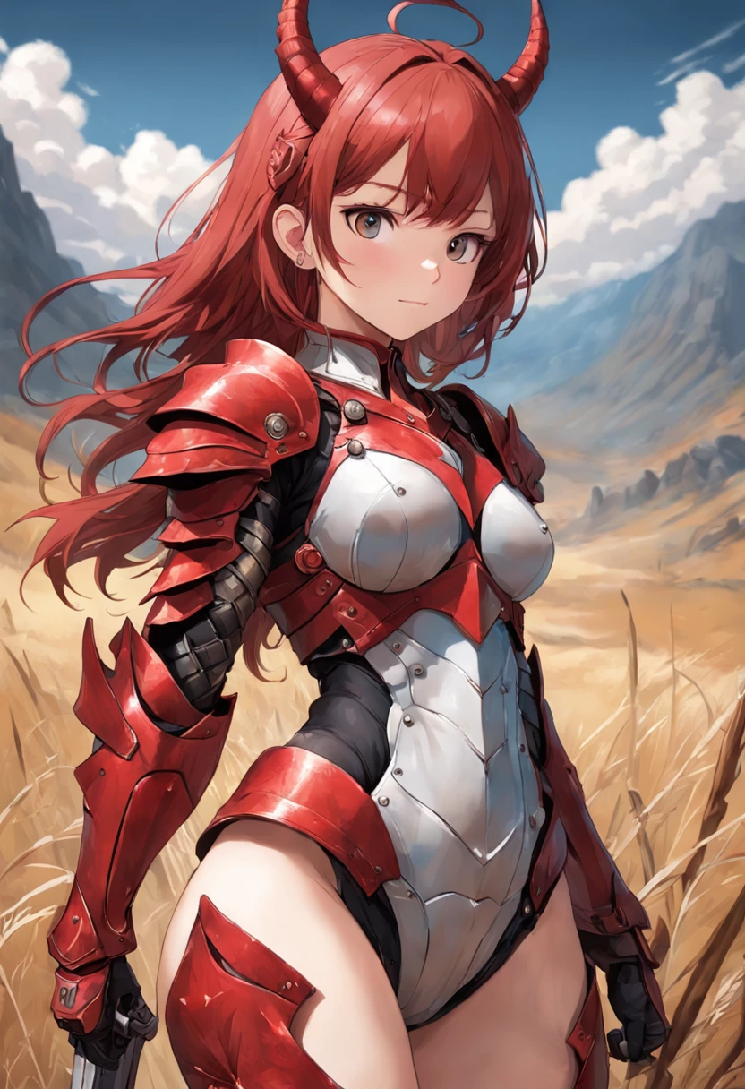 una mujer hermosa, (desde abajo: 1.3), (perspectiva: 1.2), Mirando a la audiencia, cuerpo completo, Foto de cuerpo entero, pechos muy grandes, (( Black grasslands and dragon background)), (( fantasy theme)), (( Armadura de cuerpo completo, Armadura de la parte inferior del cuerpo, Armadura de bota)), They are smiling, ((sosteniendo un arma)) , muy grande, Cabello de color rojo, Peinado de cola de caballo, ((highest qualityr)), ((Detalle excepcional)), ((Super High Resolution: 3.5)), (Fidelidad: 1.4), ((best  illustration, Detalles del favor, perfect detail rendering, Ultra HD, Obra maestra, ultra-high-resolution)), (fotorrealista:1.5), Foto RAW, brillo y oscuridad perfectos, rayo de luz, Equilibrio perfecto, smooth color transition, Figura corporal perfecta, Marco de cuerpo completo, Luz brillante, Armadura de color rojo y negro, aura, Capa con capucha, Full detail armor design, corona, ojos azules, maduro, Age 39 years, Adventure pants, Capa de color perfecta, Pose de lucha, postura dominante, red neckerchief, realeza, majestuoso, amanecer, emperatriz