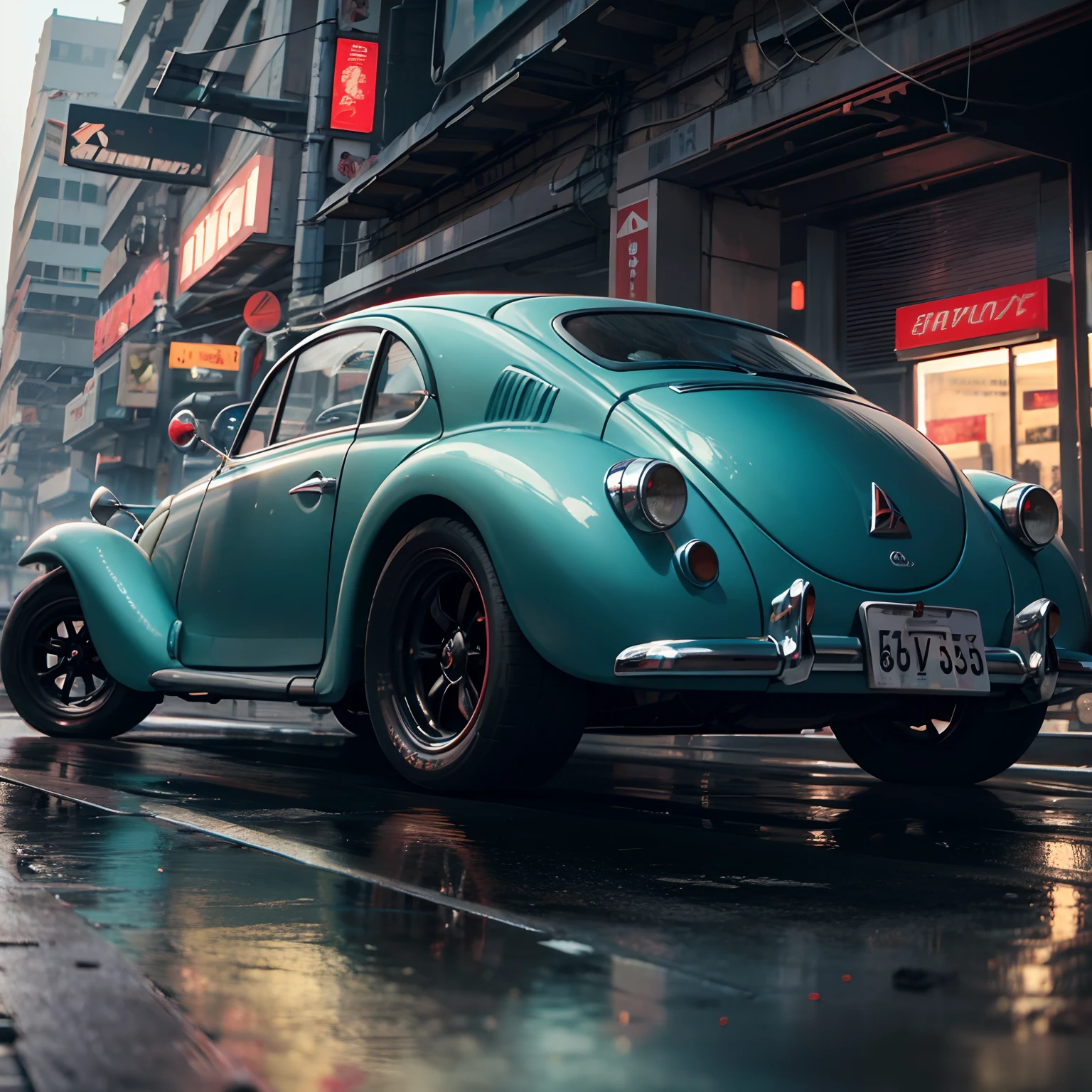 1cidade, Cyberpunk, Carros, fusca, roadster, circunstanciado