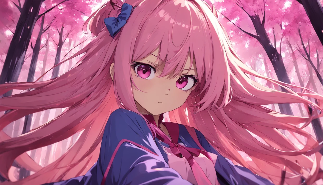 chica, anime, pechos grandes, ropa de moda, cabello rosa, pechos grandes, estilo anime