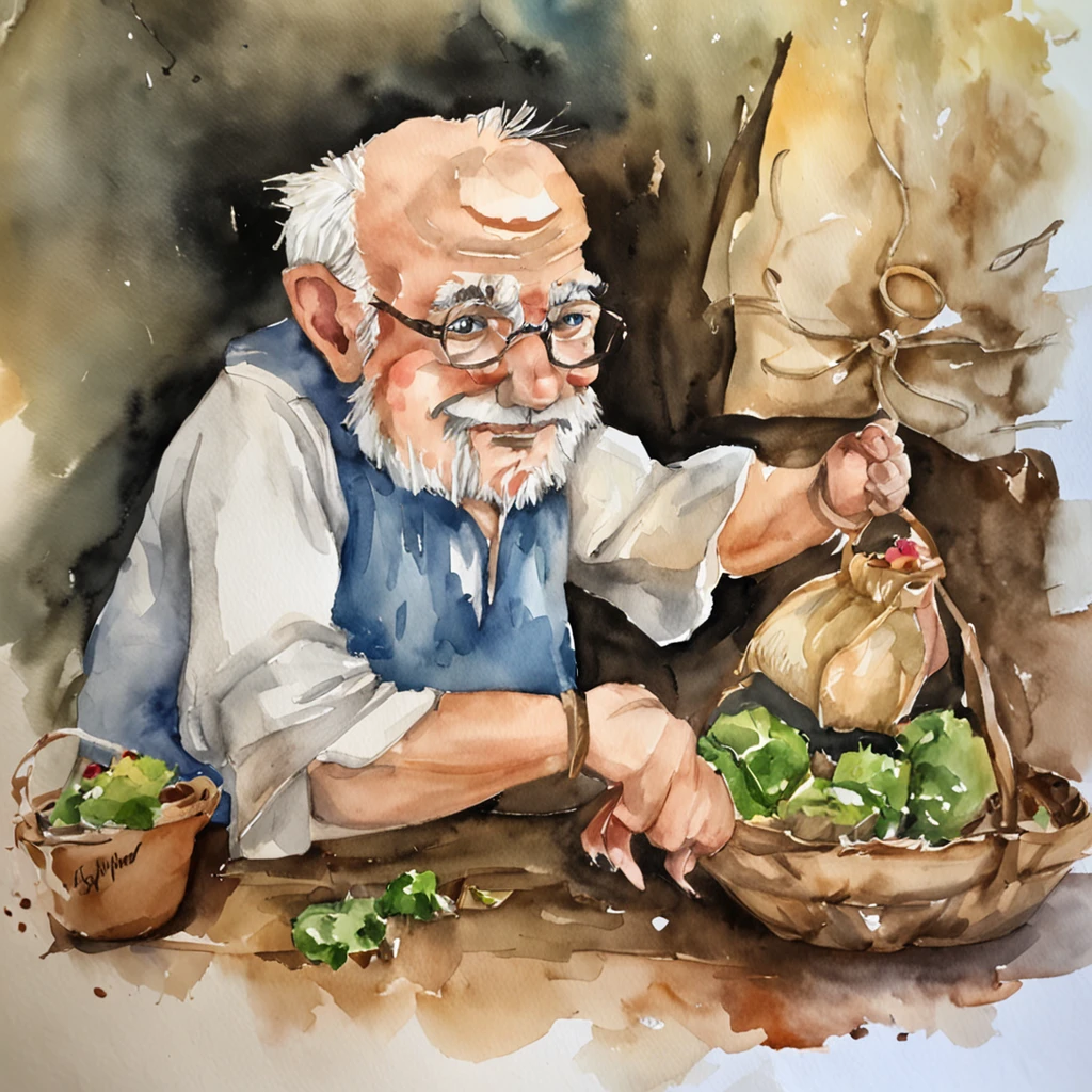 old man and women 65 years old breaking piggie bank