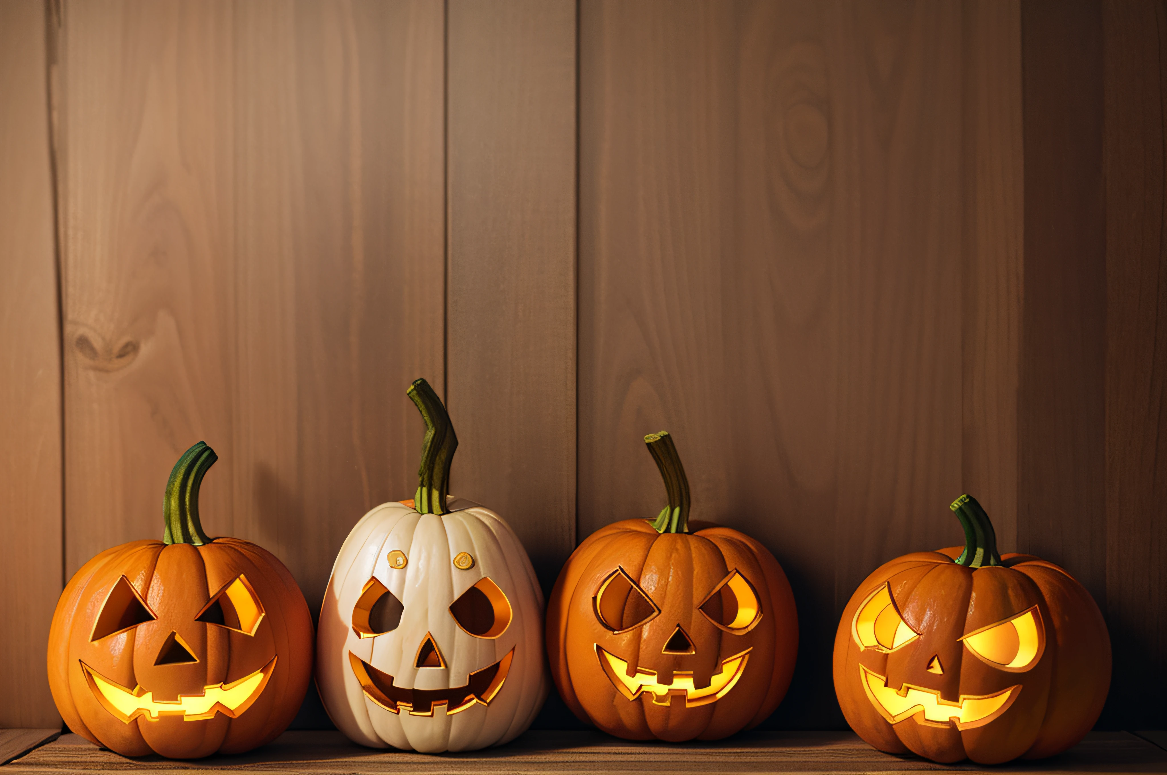 Halloween, Cute Jack-o'-Lantern、a smile、photos realistic