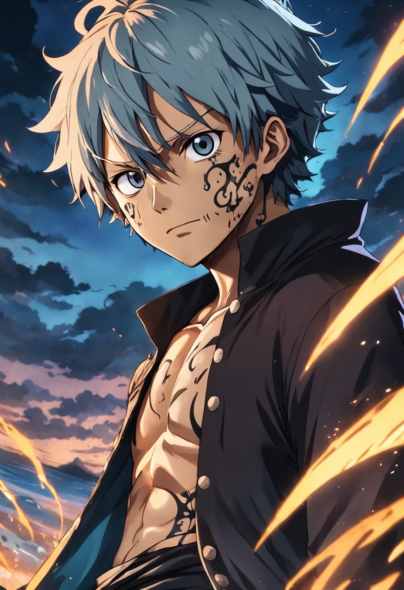 uma arte detalhada de Trafalgar Law, One Piece, 4k, corpo inteiro, inspirado em Eiichiro Oda, Estilo de Arte One Piece, arte de anime limpa e detalhada, estilo de desenho hiper-realista, dynamic background.