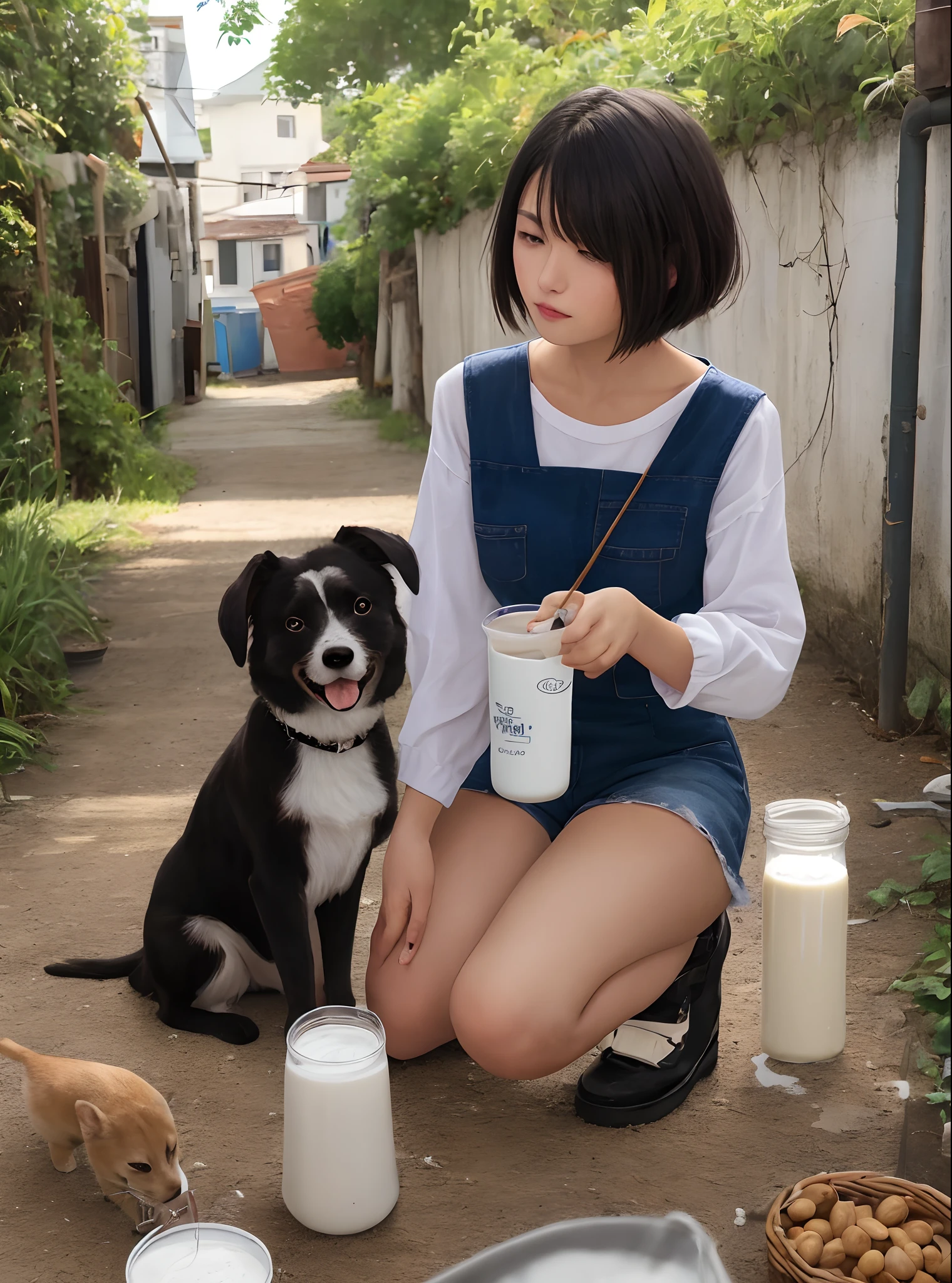 short detailed hair,Poor milk,neuter,nakeness