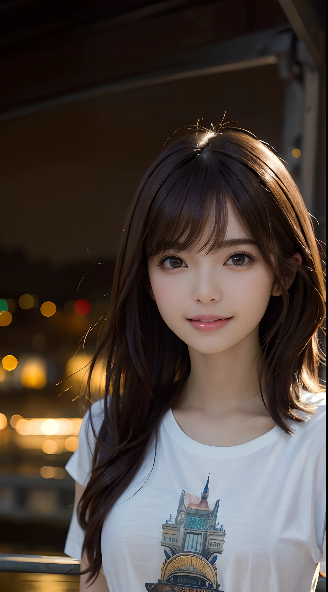(1girl), Solo, Full Body, Extremely cute, Amazing face and eyeeautiful lovely smile), (extremely detailed beautiful face), bright shiny lipest Quality:1.4), (Ultra-detailed), (A hyper-realistic, Photorealsitic:1.37), Beautiful fair skin, (Soft and squishy), extremely detailed CG unified 8k wallpaper, RAW Photos, professional photograpy, Cinematic lighting,