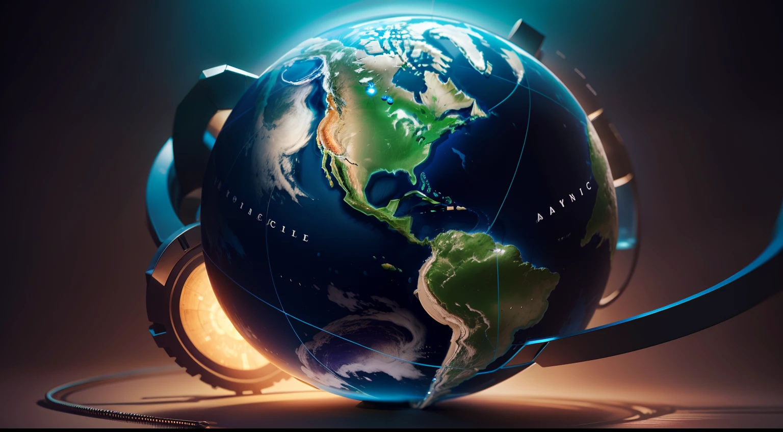 Blue shining earth, Network, cyber, NFT,
