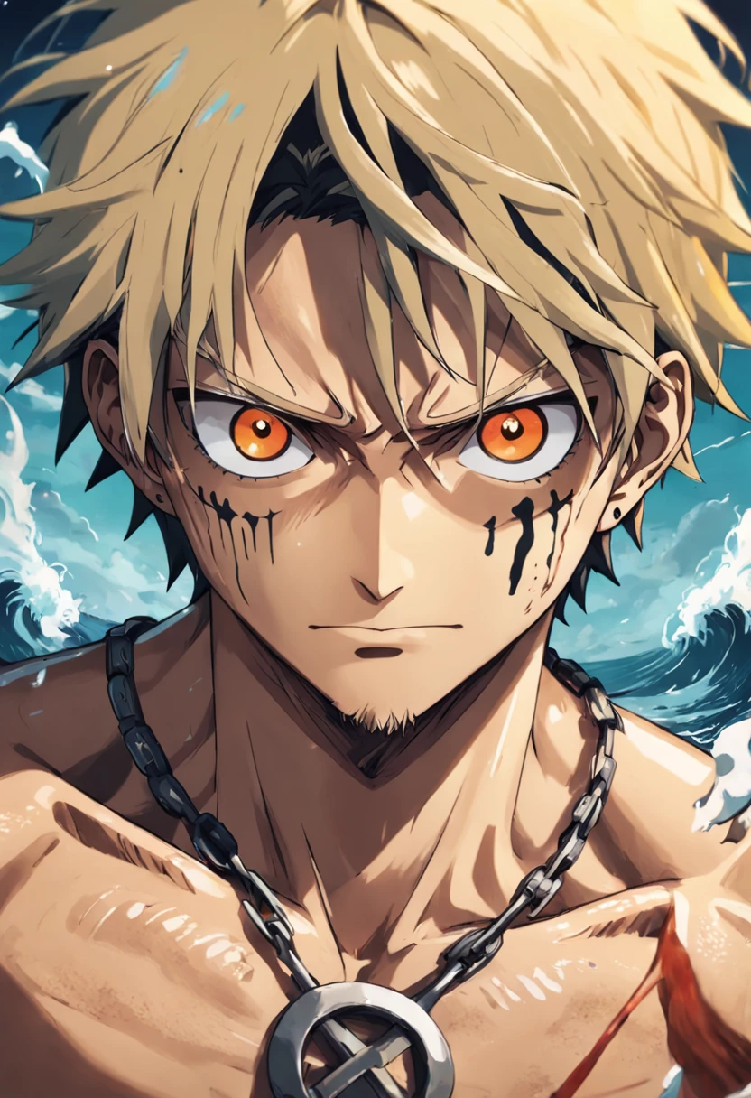 uma arte detalhada de Trafalgar Law, One Piece, 4k, corpo inteiro, inspirado em Eiichiro Oda, Estilo de Arte One Piece, arte de anime limpa e detalhada, estilo de desenho hiper-realista, dynamic background.