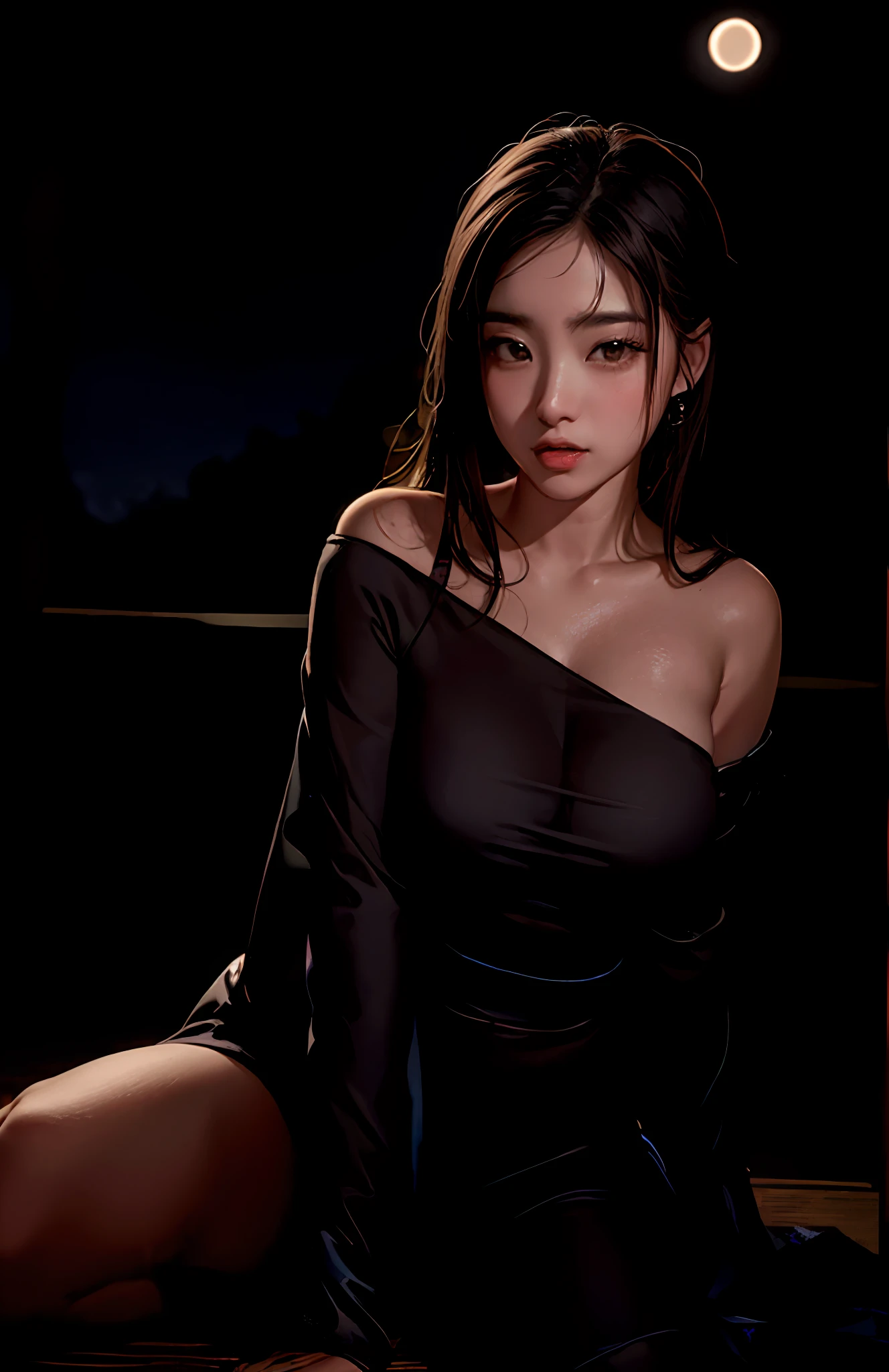 Best quality, masterpiece, ultra high res, (photorealistic:1.4), raw photo, 1girl, offshoulder, in the dark, deep shadow, low key, cold light, at the Terris clouds visible, tifa lock heart, pained expression in bondage, tied by rope, big breast tied, hands tied, feet hanging up in bondage